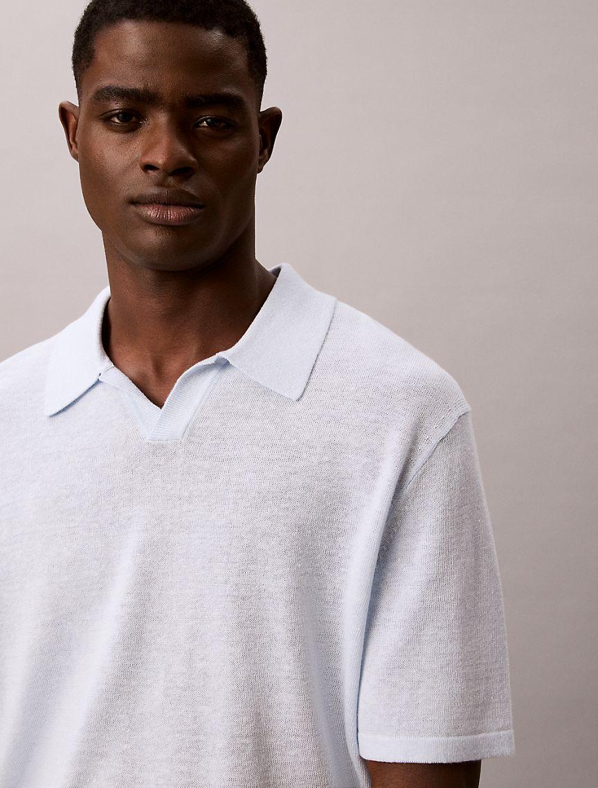 Linen Blend Polo Sweater Product Image