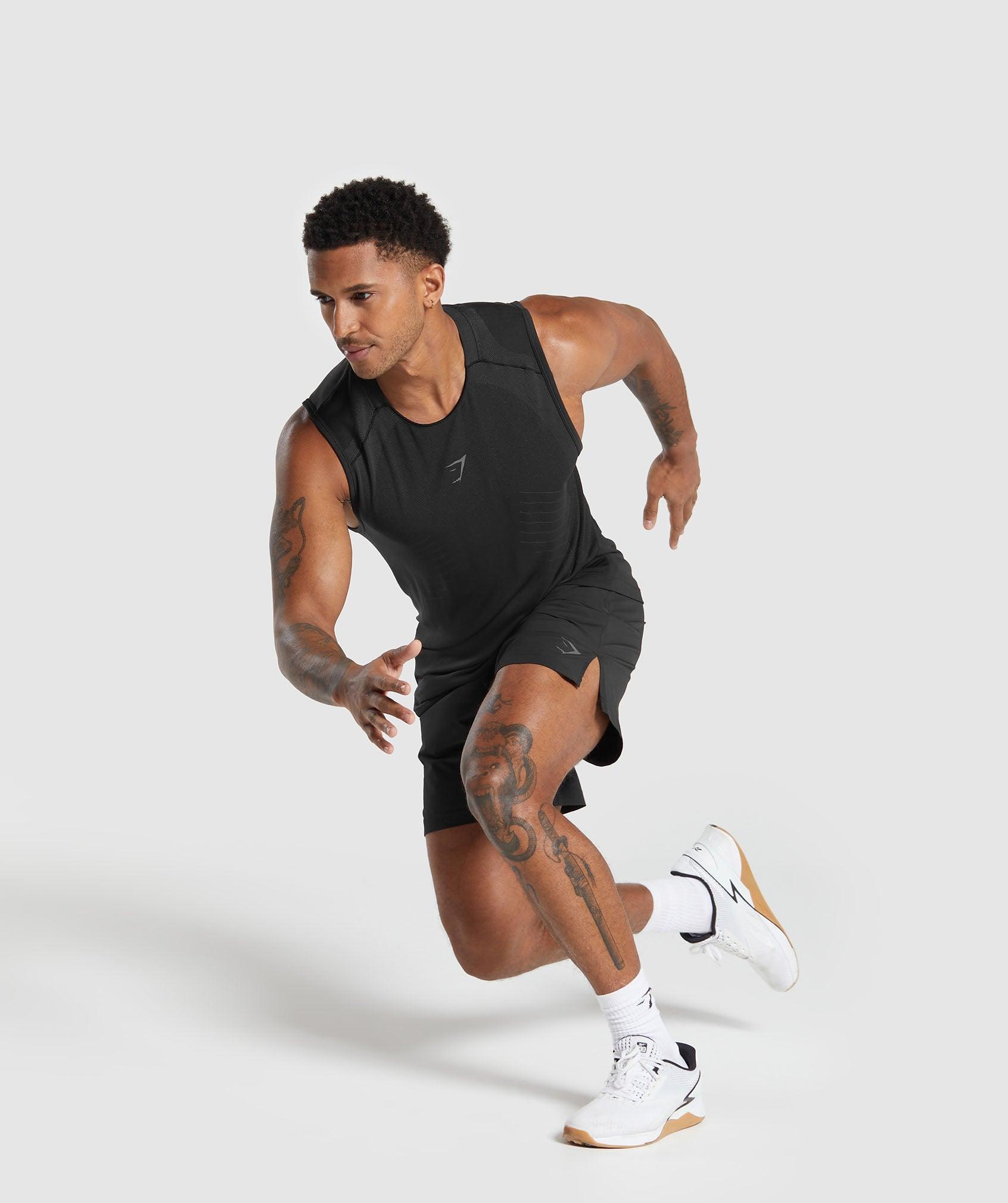Gymshark Apex Seamless Tank - Black/Dark Grey Male Product Image