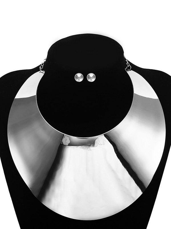 Geometric Necklaces Accessories + Earrings Accessories + Bracelet Accessories Three Pieces Set Product Image