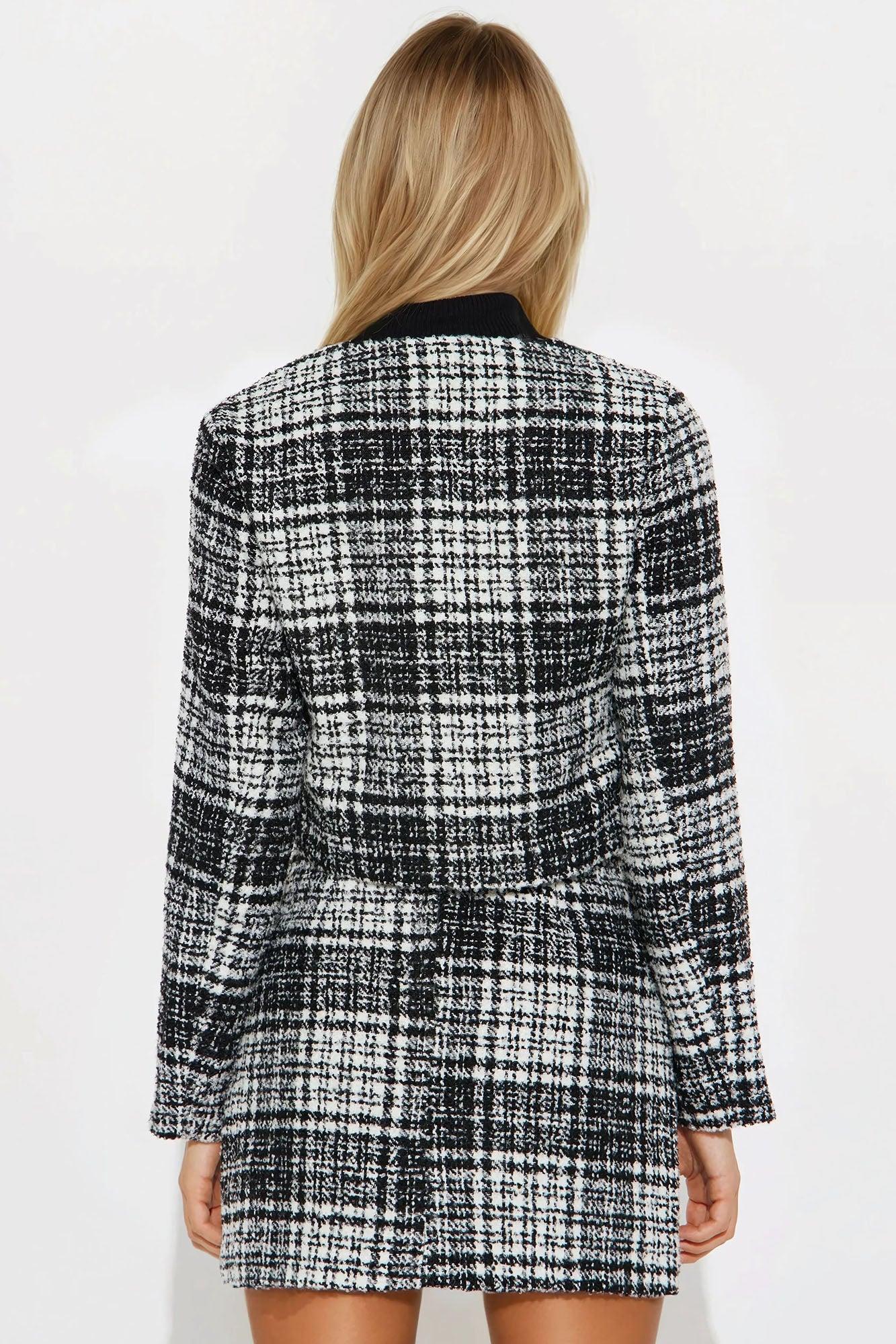 Kate Tweed Mini Skirt Set - Black/combo Product Image