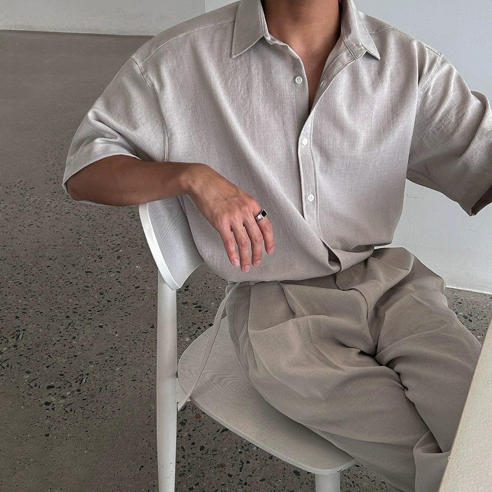 RT No. 11712 CASUAL SHIRT & PLEATED STRAIGHT PANTS Product Image