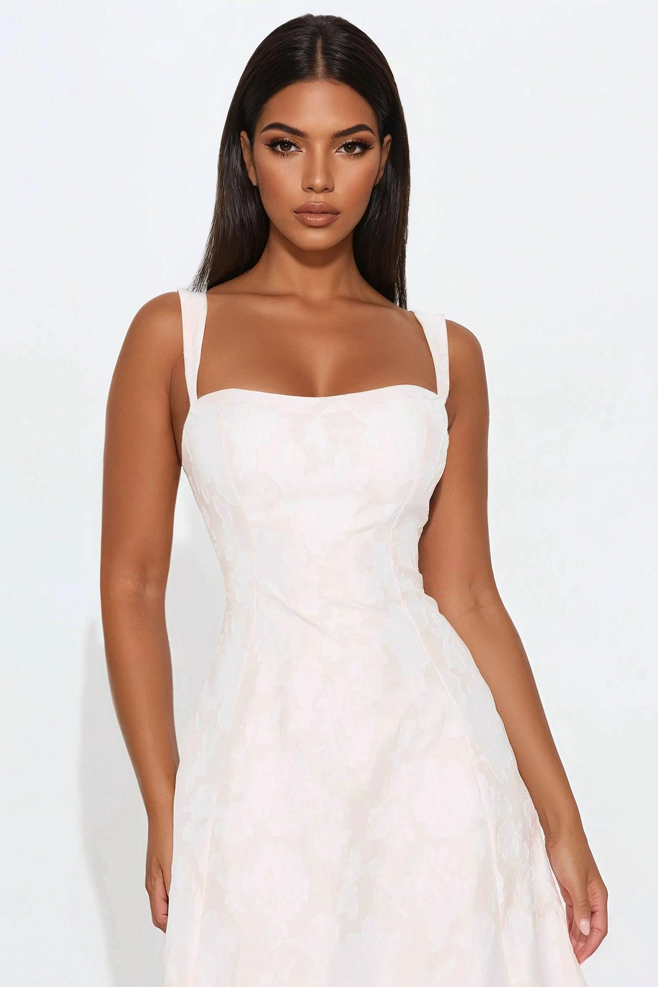 Only Bliss Jacquard Midi Dress - Blush Product Image