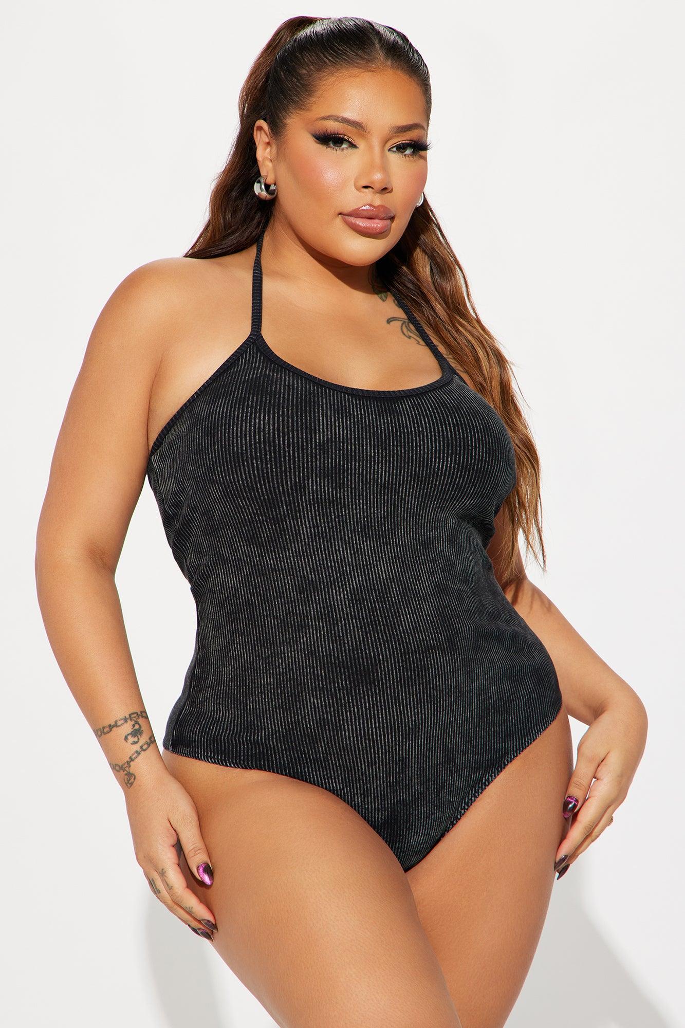 Ari Washed Bodysuit - Black Wash Product Image