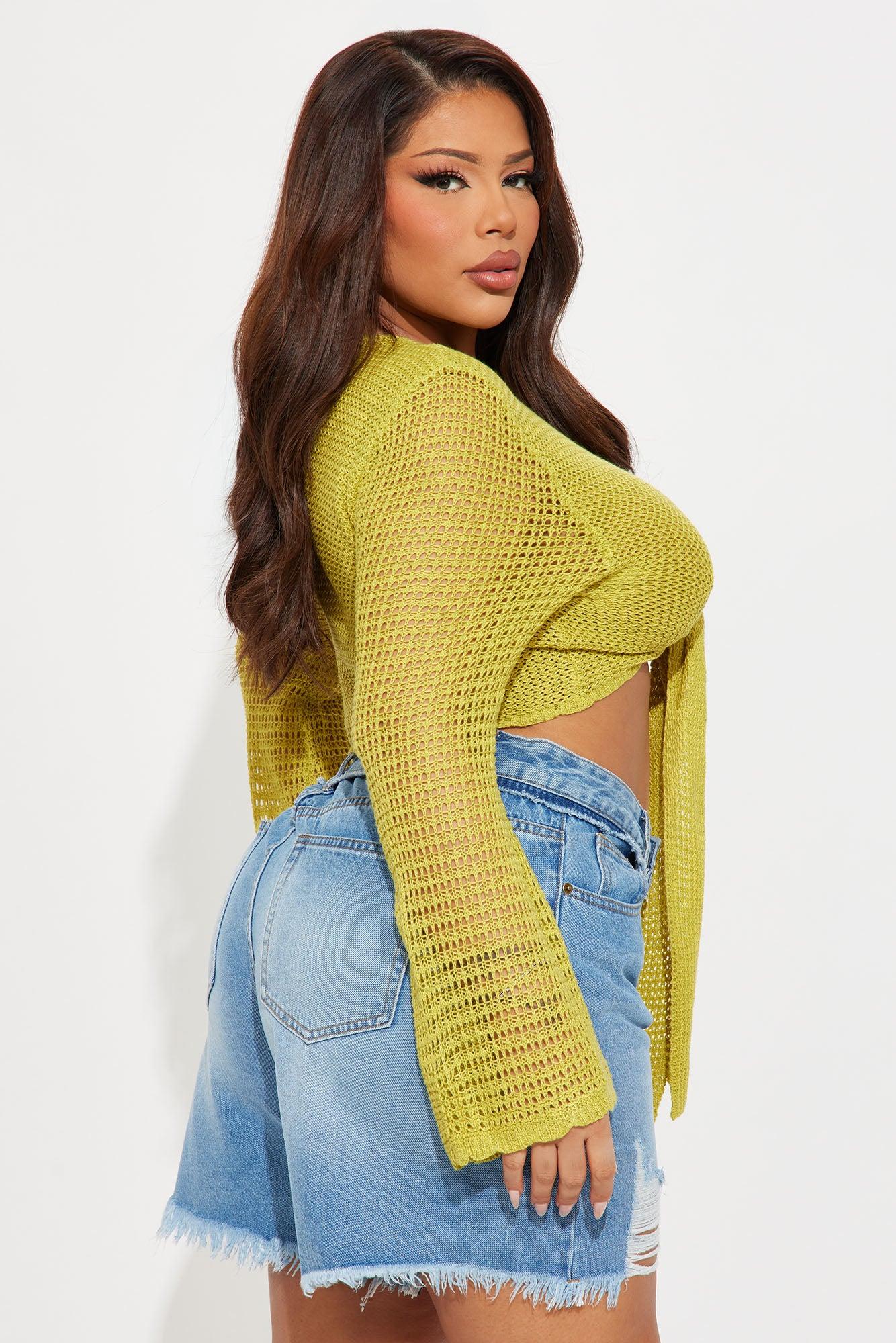 Sunny Paradise Crochet Top - Lime Product Image