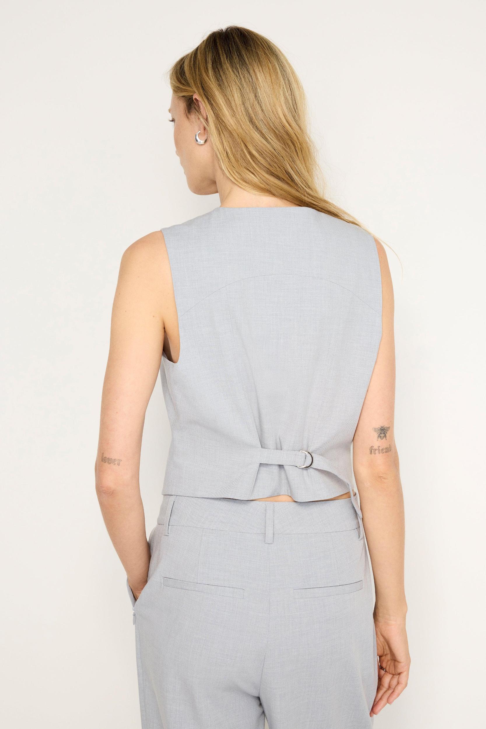 ESSENTIAL SUITING VEST | HEATHER GREY001 Product Image