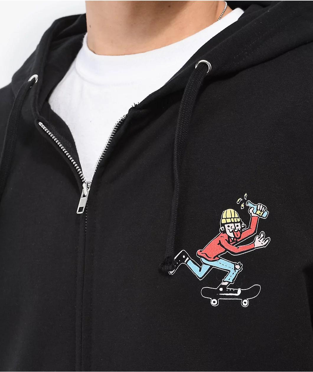 Empyre Push Skate Black Zip Hoodie Product Image