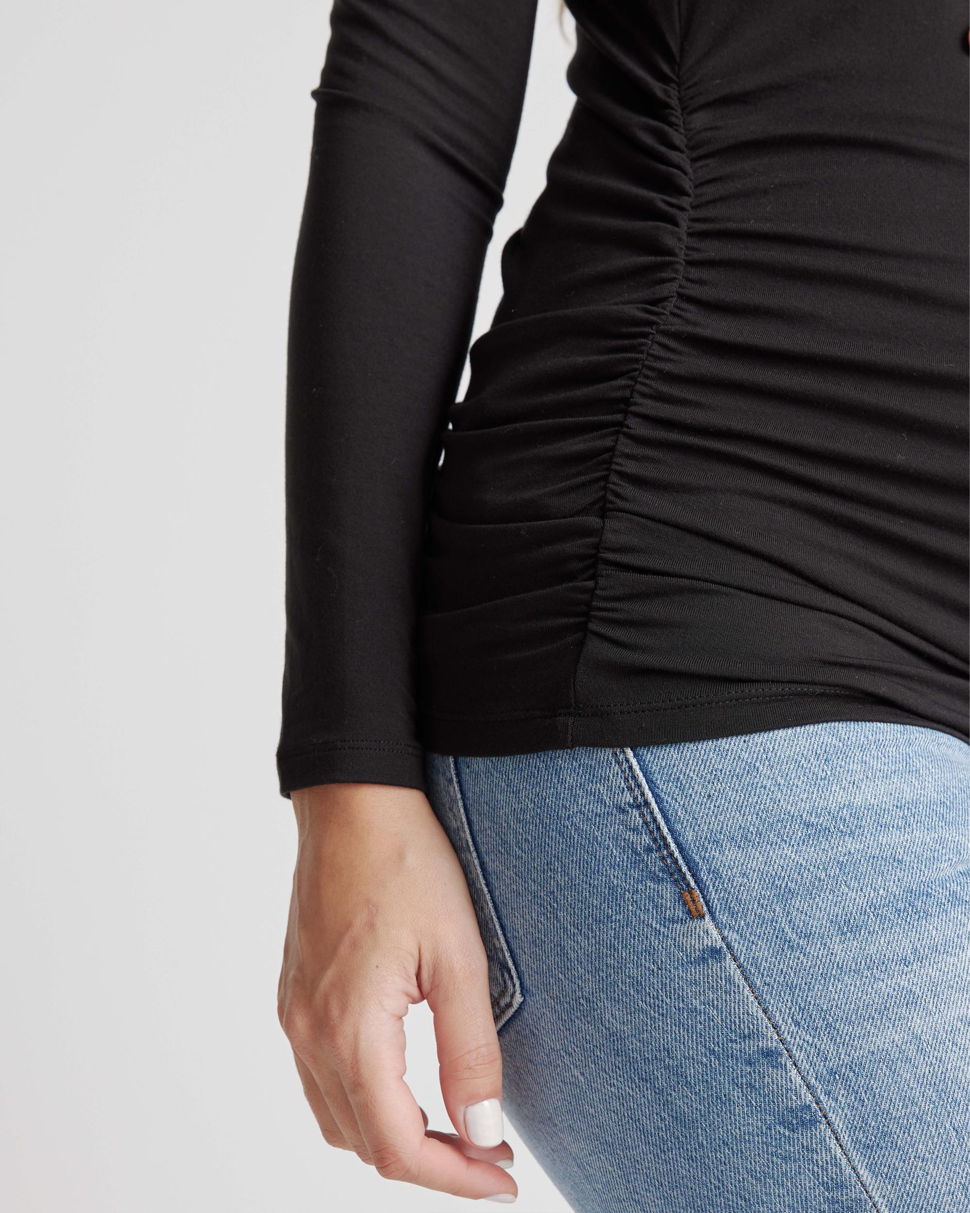 Quince | Women's Tencel Jersey Maternity Ruched Long Sleeve T-Shirt 2-Pack Lenzing Modal Product Image