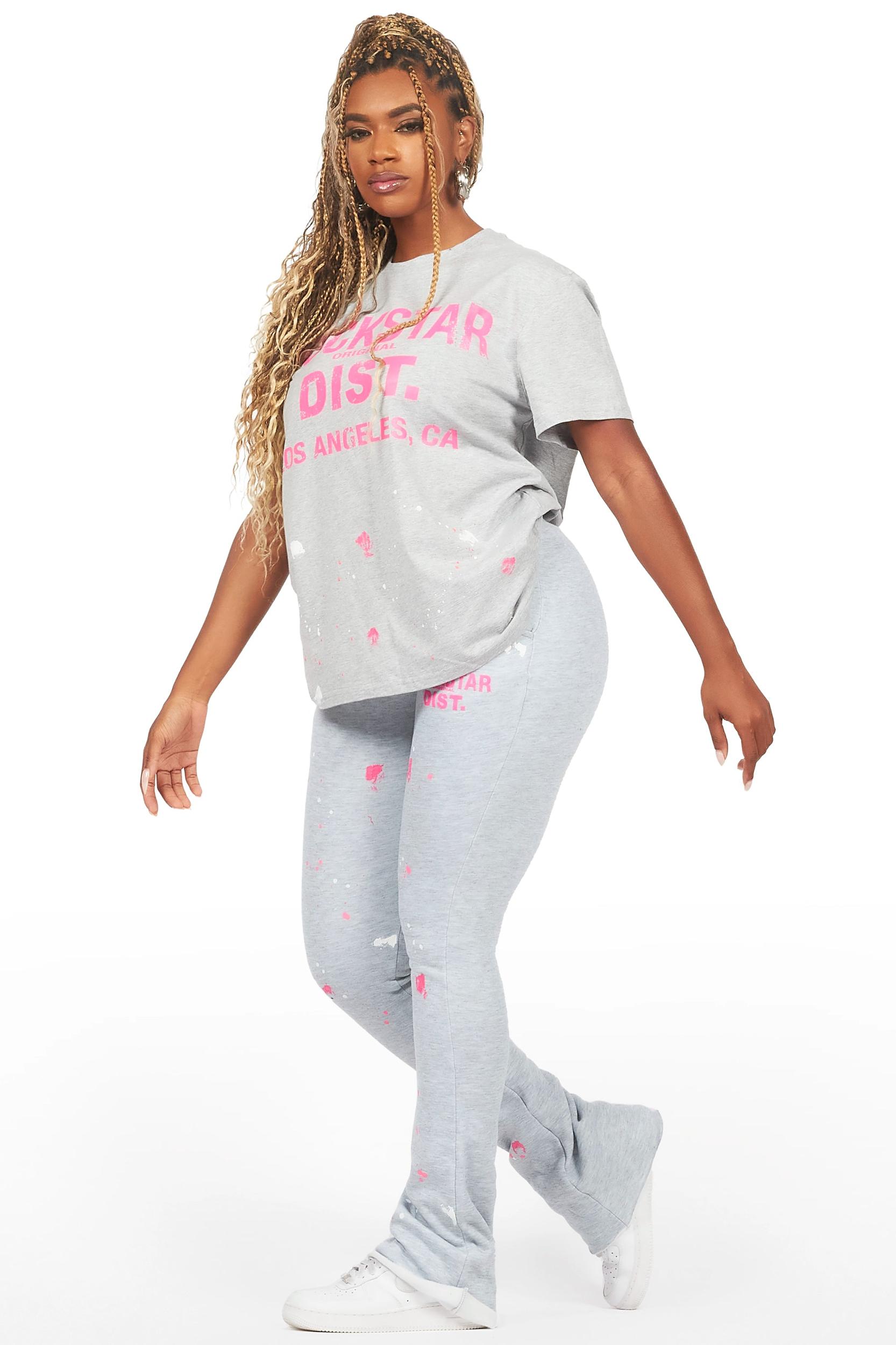 Jalynn Heather Grey T-Shirt Trackset Female Product Image