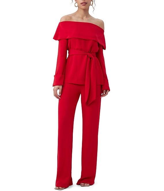 Trina Turk Tavia Double Georgette Flat Front Wide Leg Pant Product Image