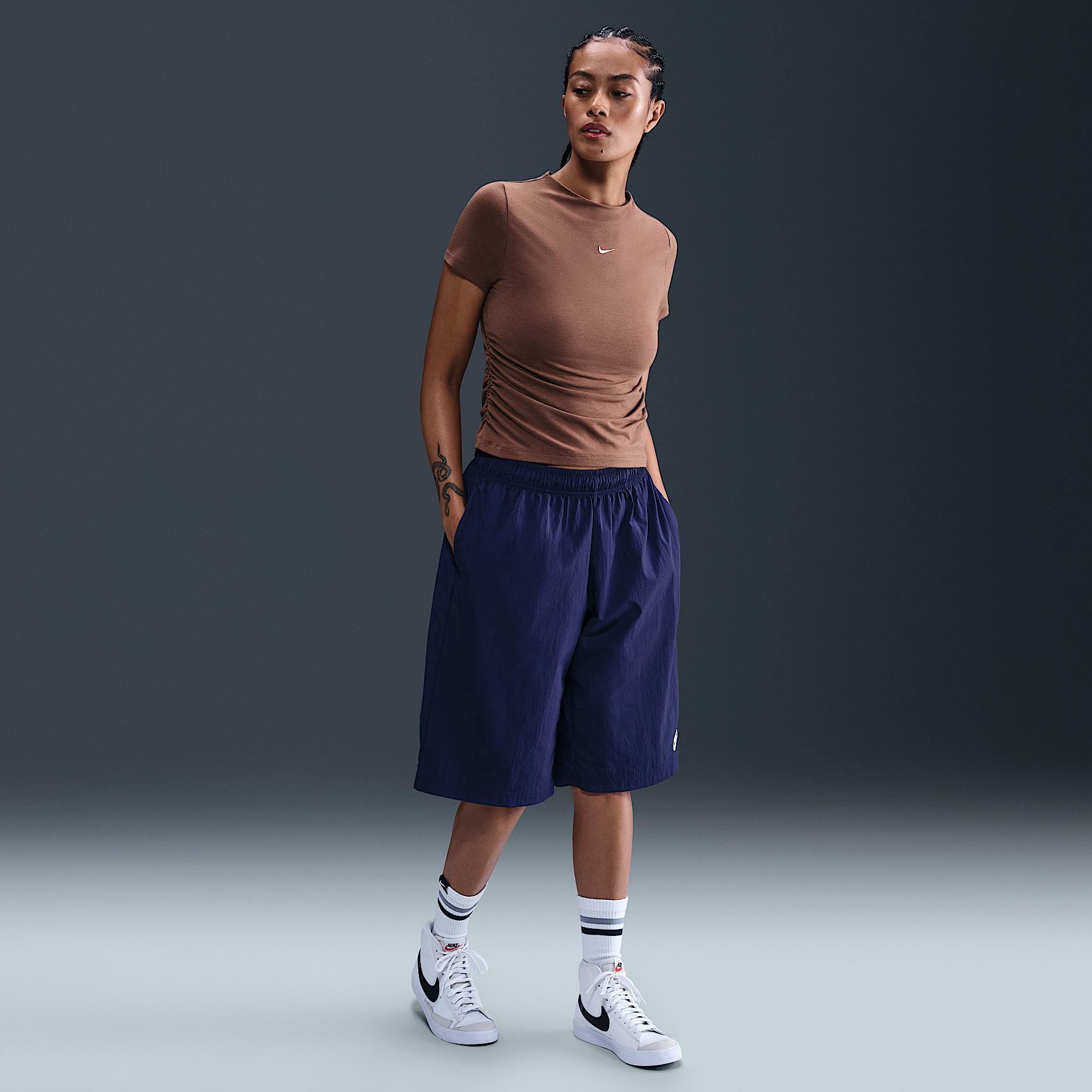 Womens Nike Sportswear Chill Knit Tight Short-Sleeve Mock-Neck Top | HV2401-265 Product Image