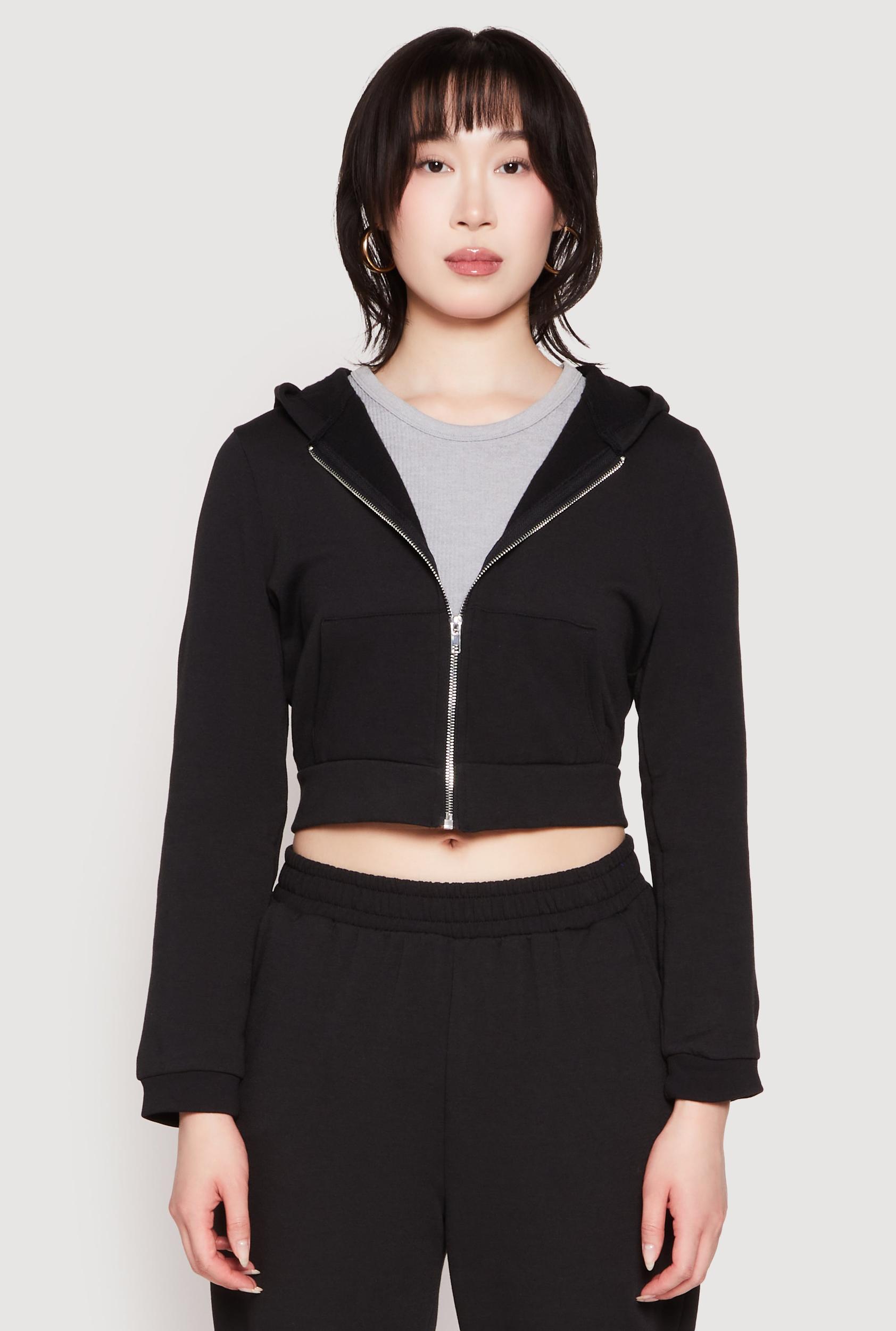 Womens Iris Zip Front Cropped Hoodie Product Image