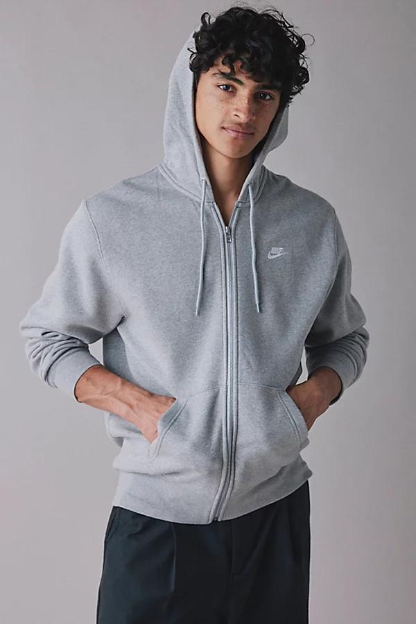 Nike Mens Nike Club Full-Zip Hoodie - Mens Black/White Product Image