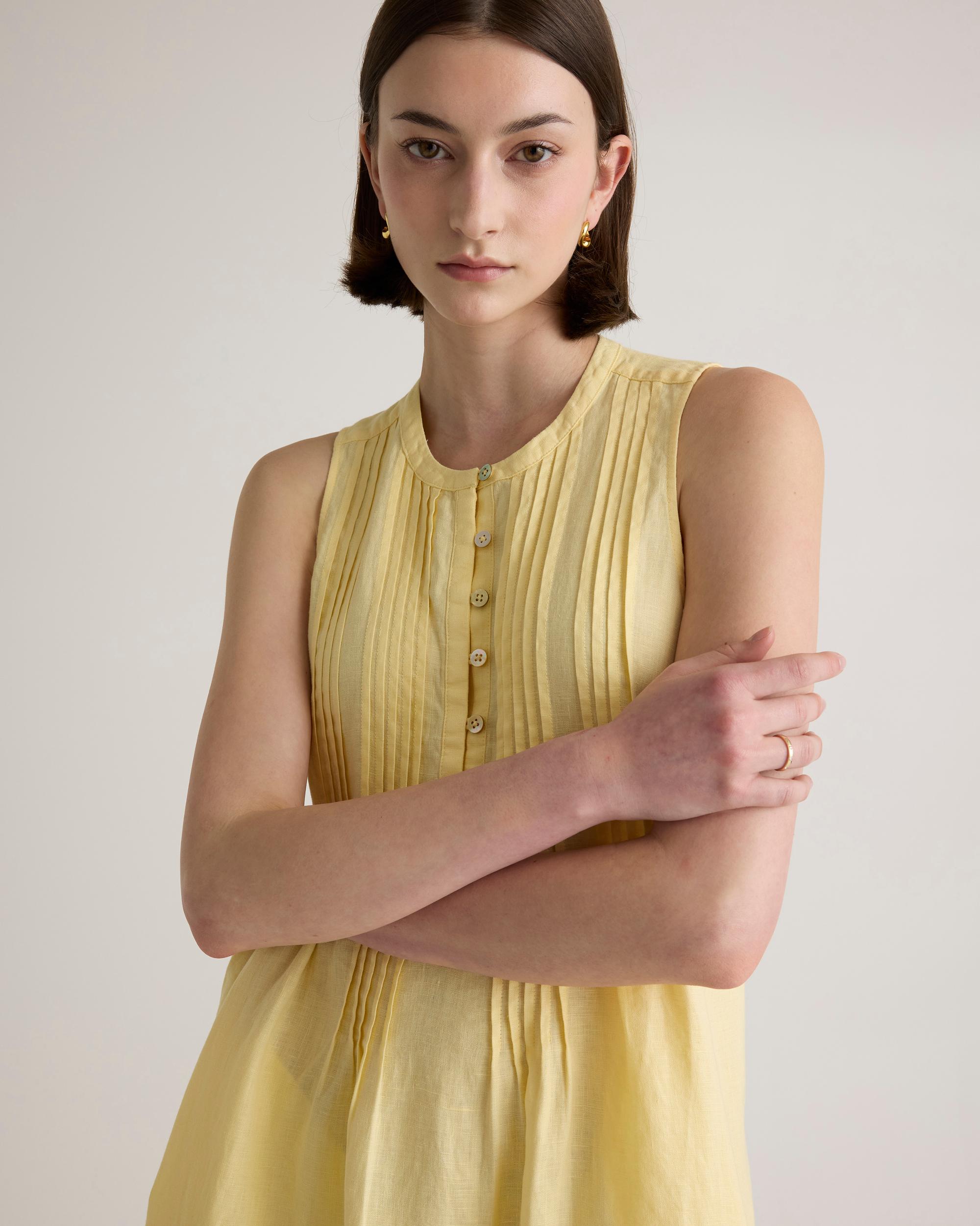 Quince | Women's 100% European Linen Sleeveless Swing Dress Product Image