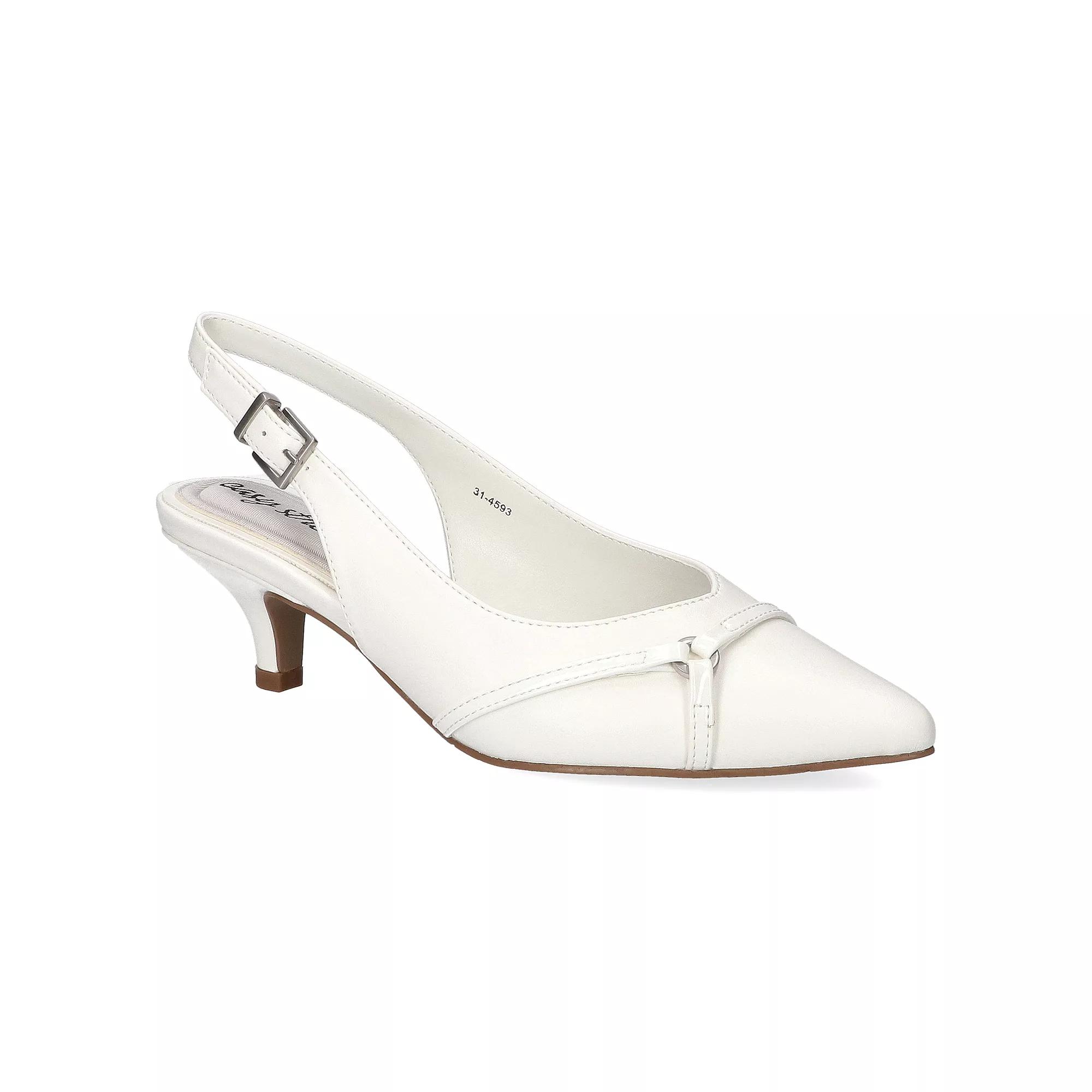Easy Street Feena Women's Slingback Pumps, Size: 7.5 XW, White Product Image