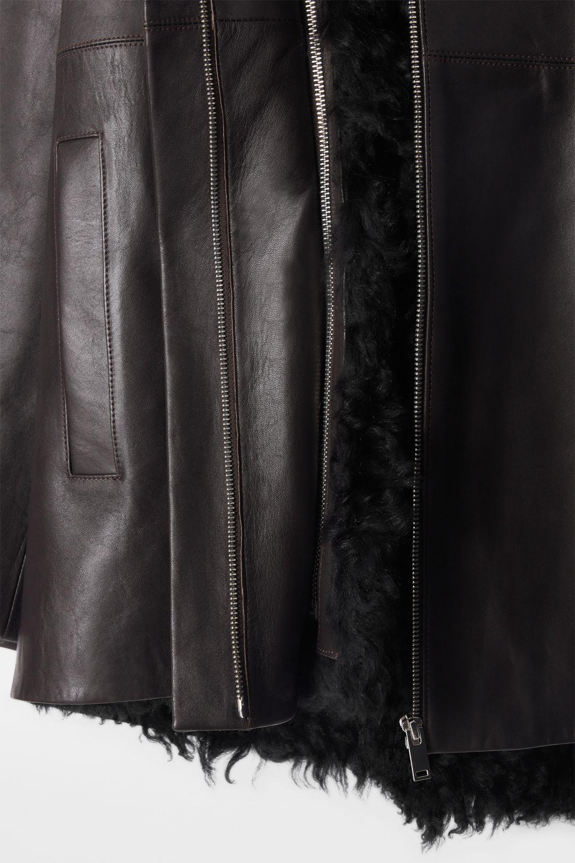 SHEARLING-LINED NAPPA HOODED JACKET Product Image