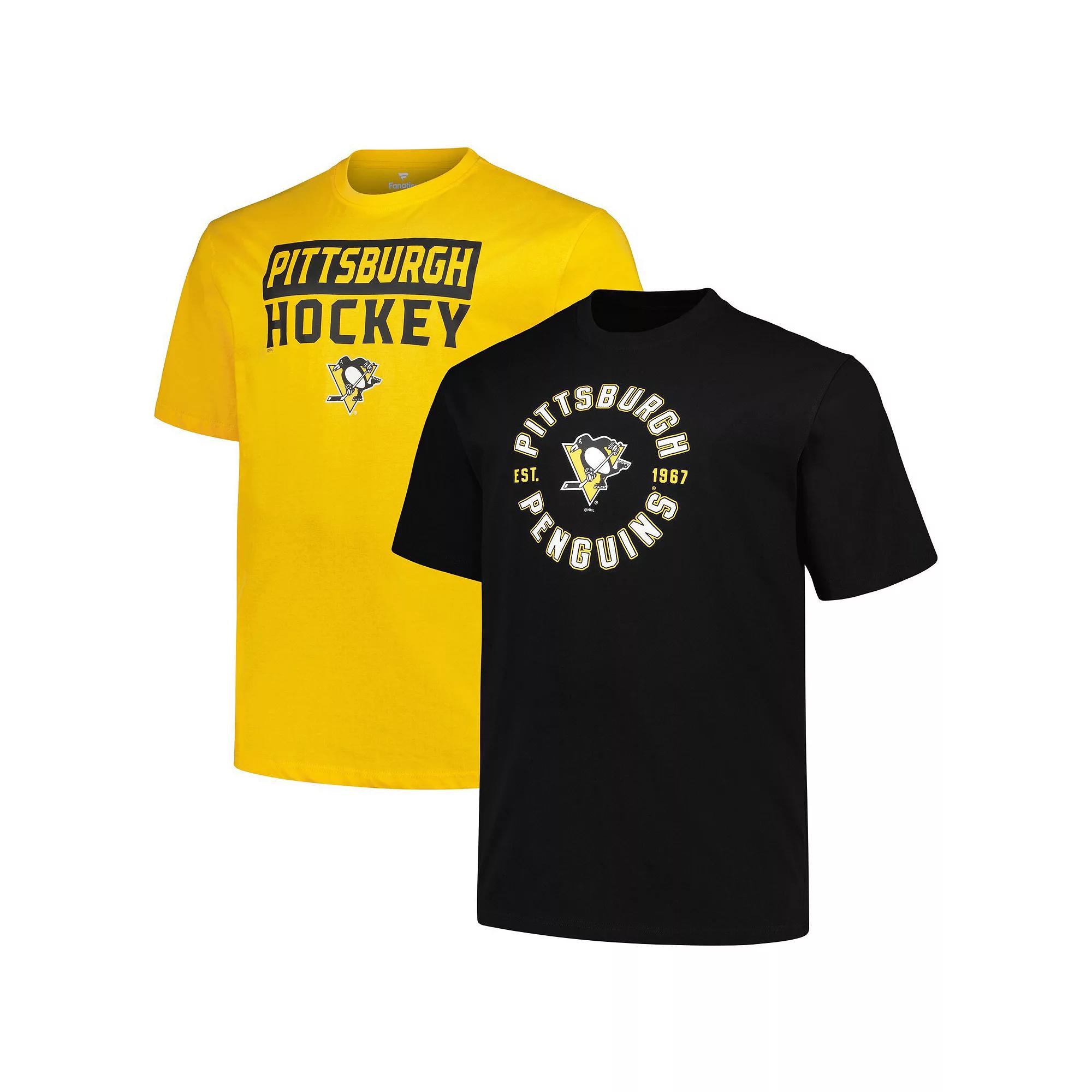 Men's Fanatics Branded Pittsburgh Penguins Big & Tall T-Shirt 2-Pack Set, Size: 2XLT, Black Product Image