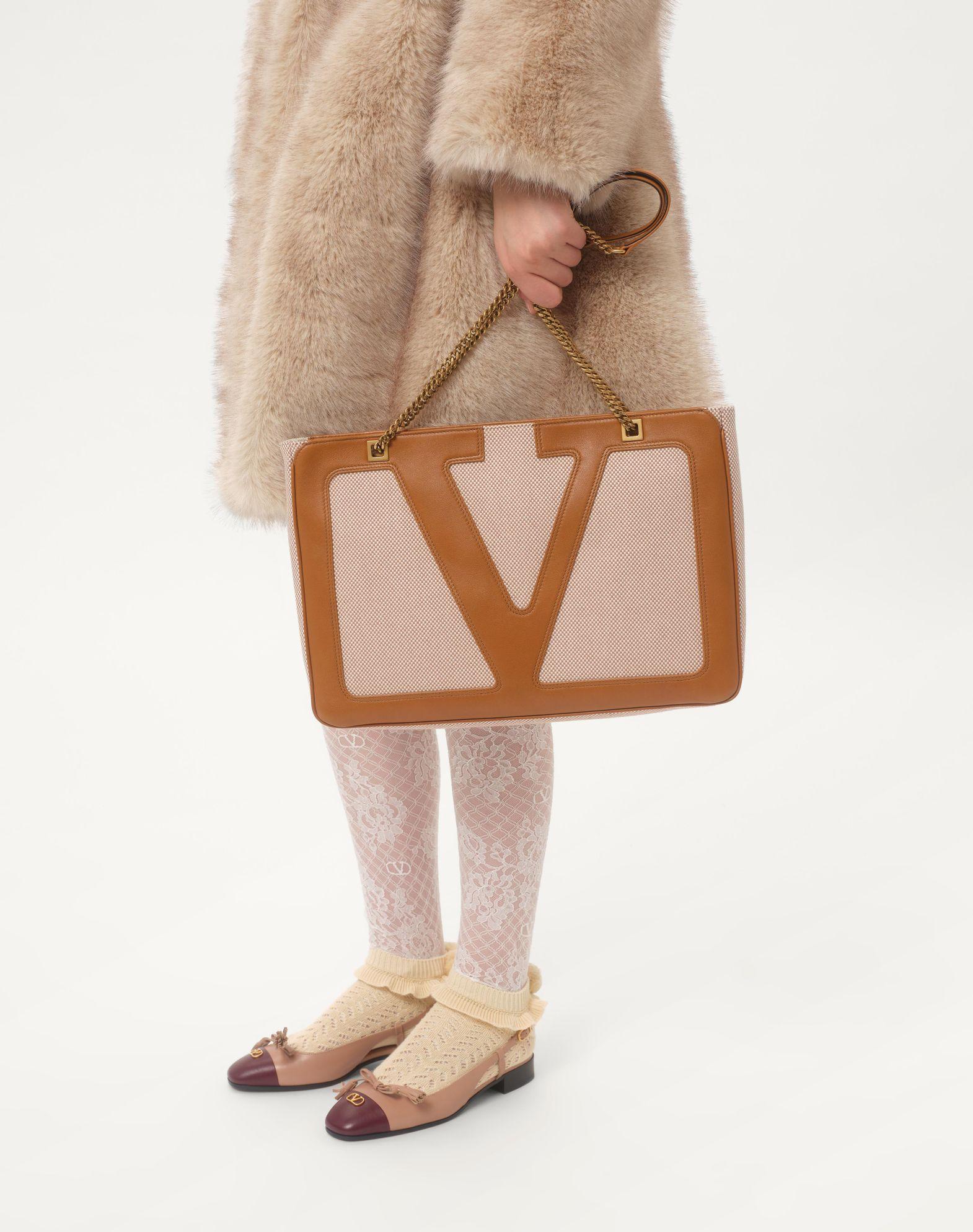 Valentino Garavani Viva Superstar Medium Canvas Shopping Bag Product Image