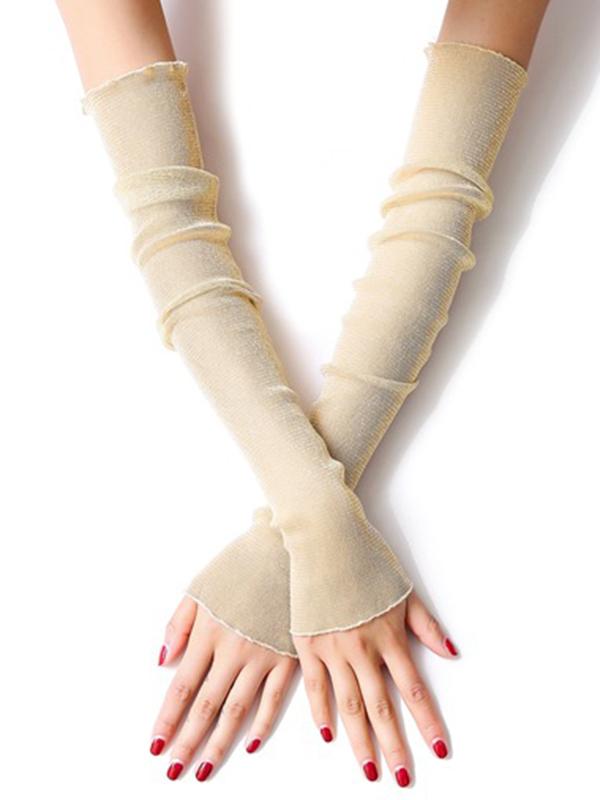 Sun Protection Mesh Solid Color Sleevelet Product Image