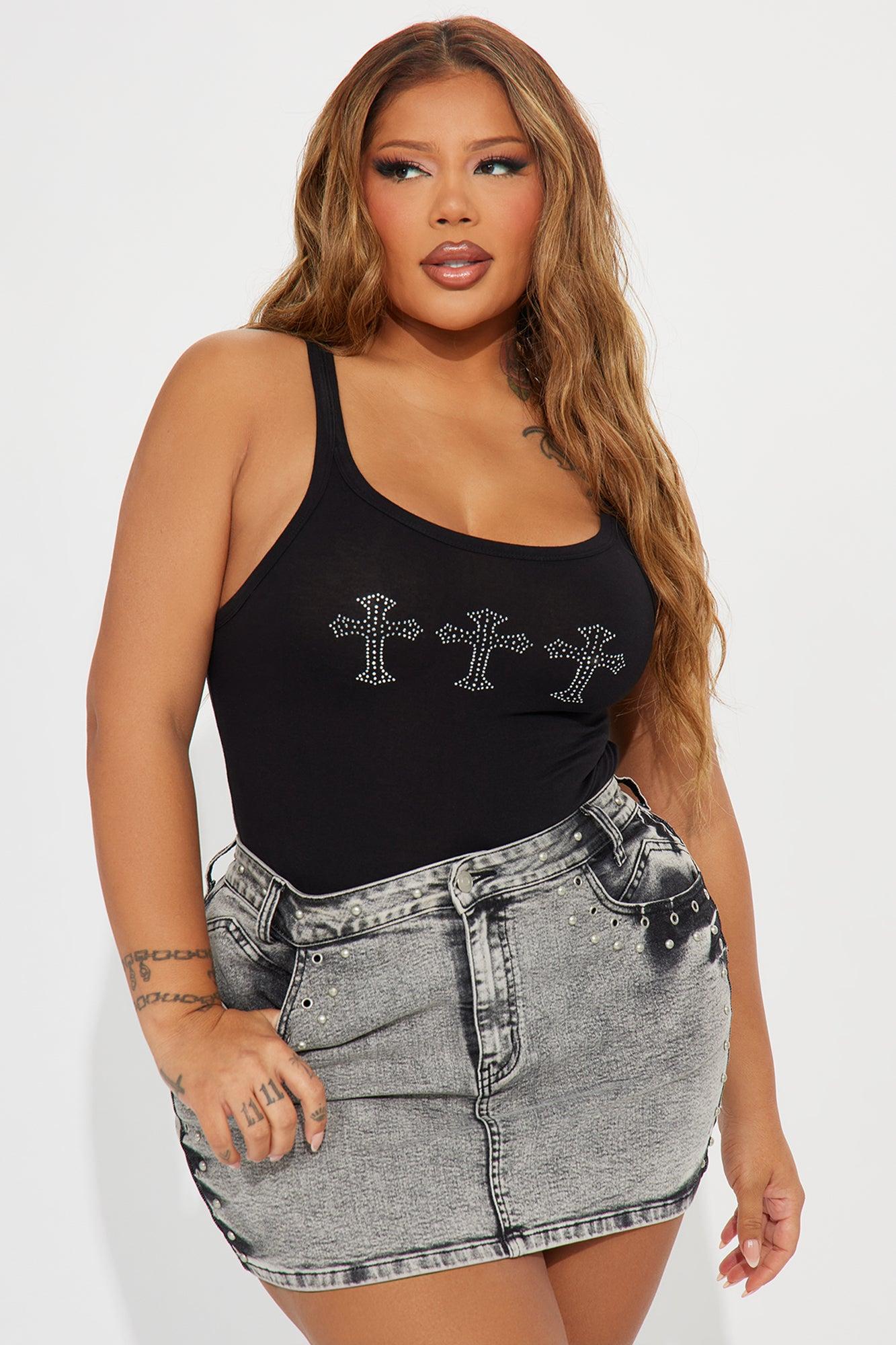 Crossed Your Mind Bodysuit - Black Product Image