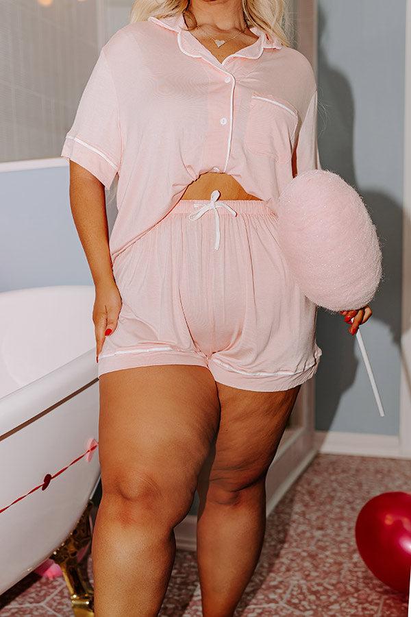 Classic Cuddles Pajama Shorts In Pink Curves Product Image