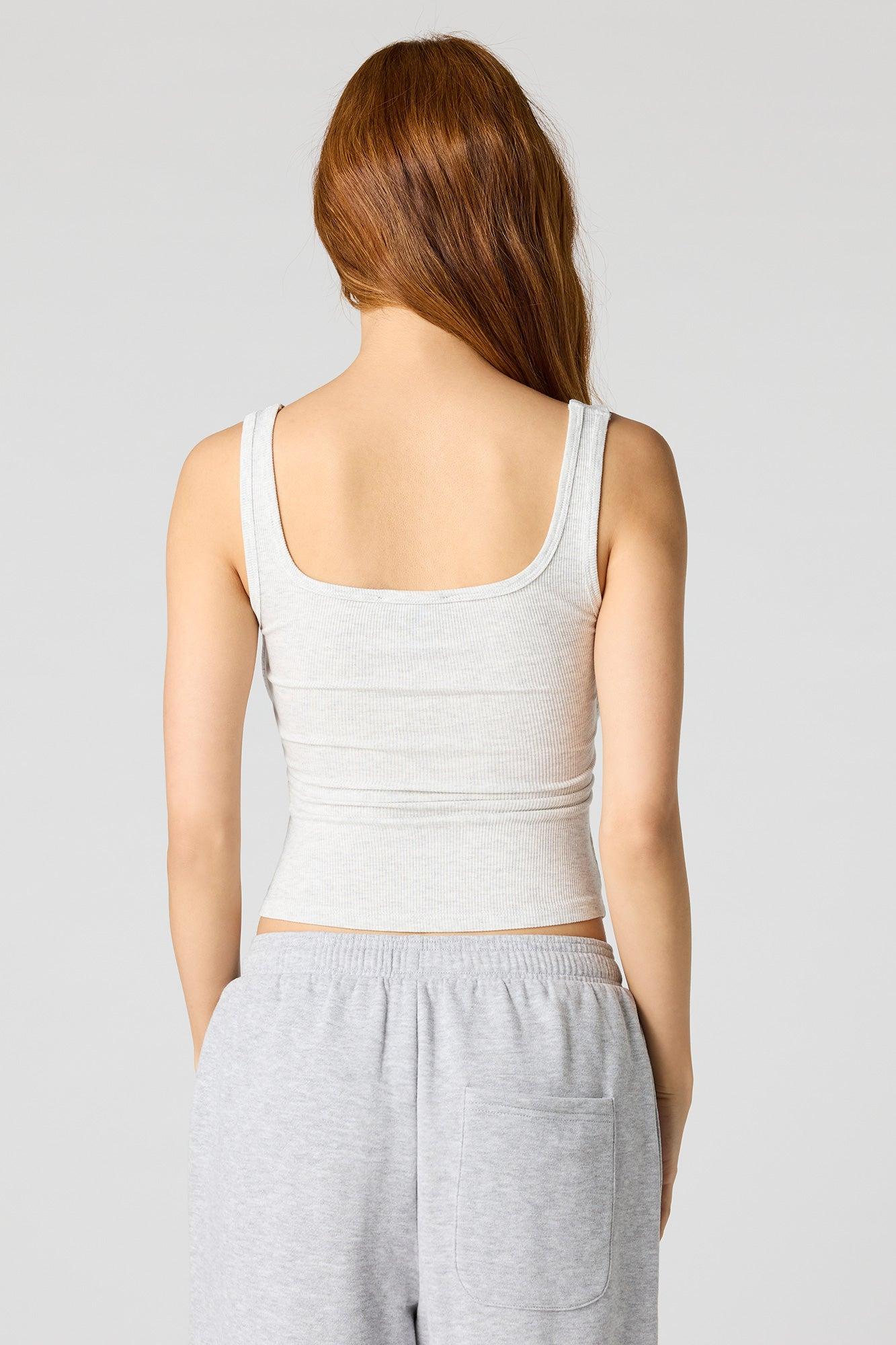 Braless Ribbed Square Neck Tank Female Product Image