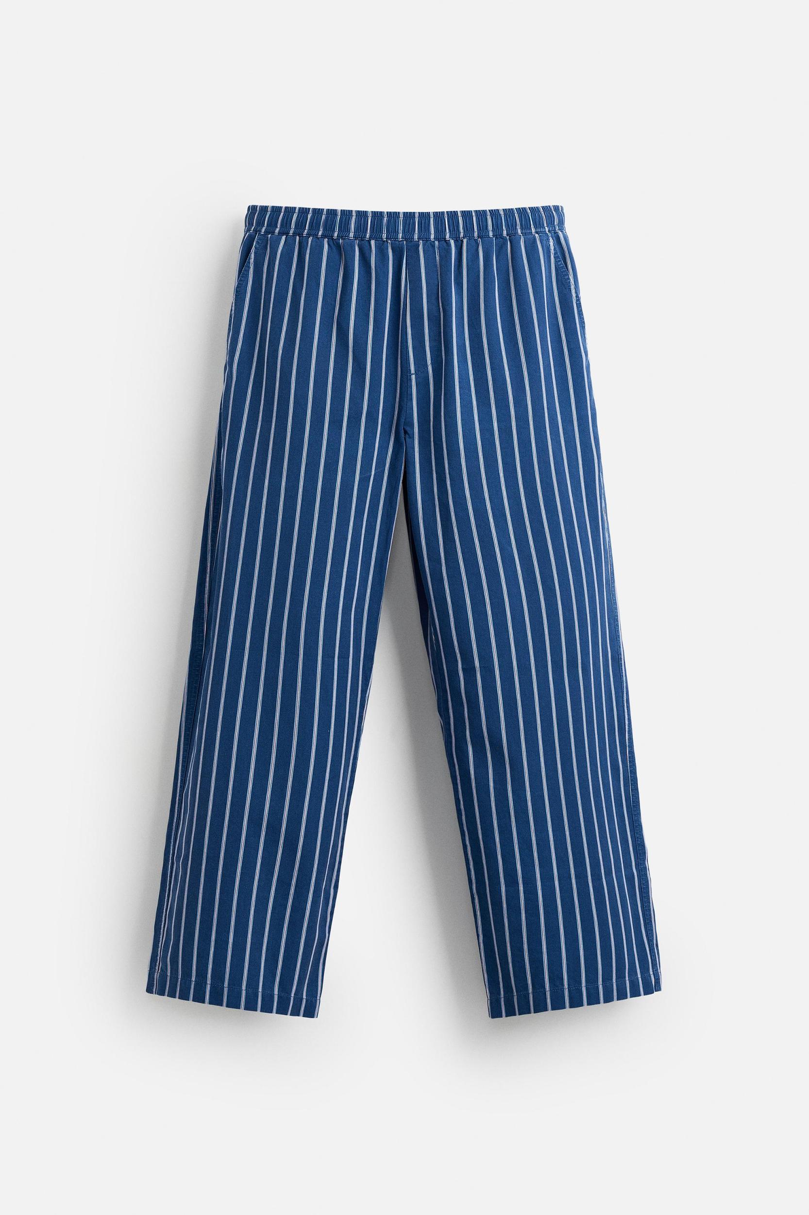 STRIPED RELAXED FIT PANTS Product Image