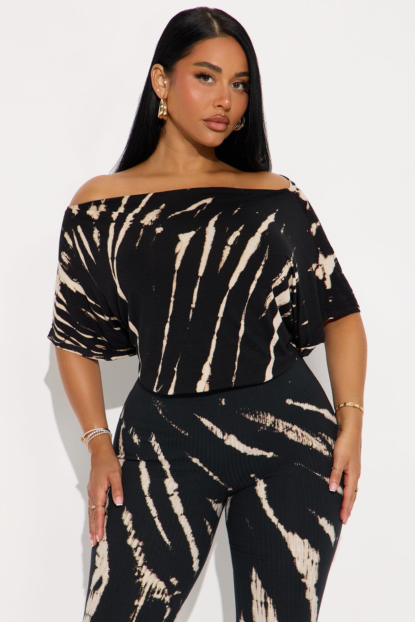 Stephanie Tie Dye Jumpsuit - Black/White Female Product Image