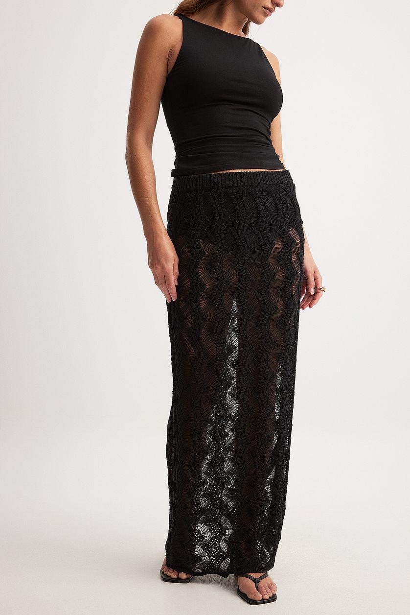 Crochet Knitted Maxi Skirt Product Image