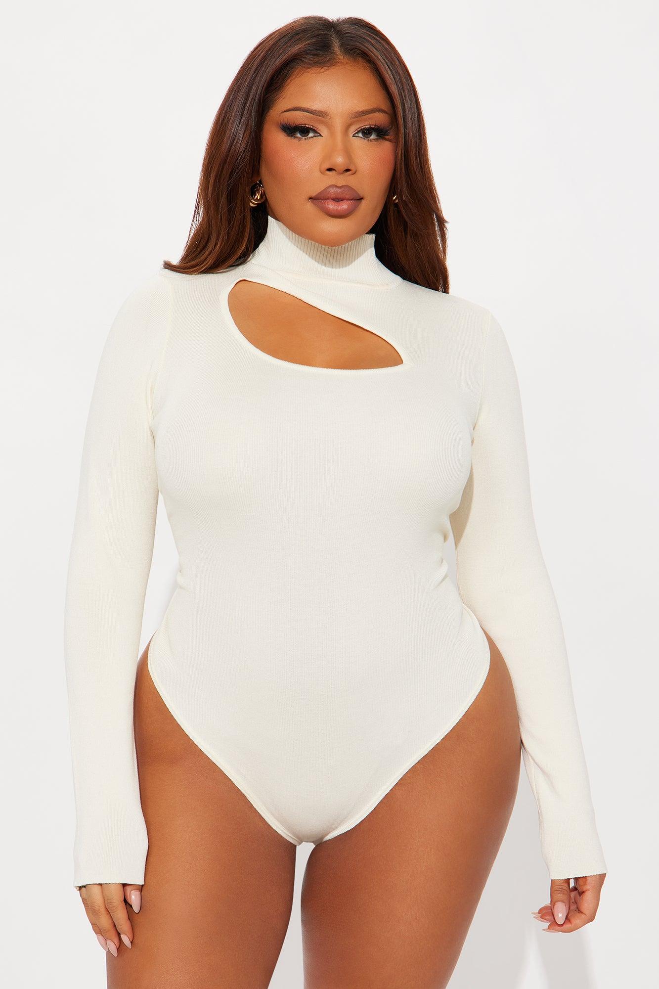Cut Out And Play Sweater Bodysuit - Cream Female Product Image