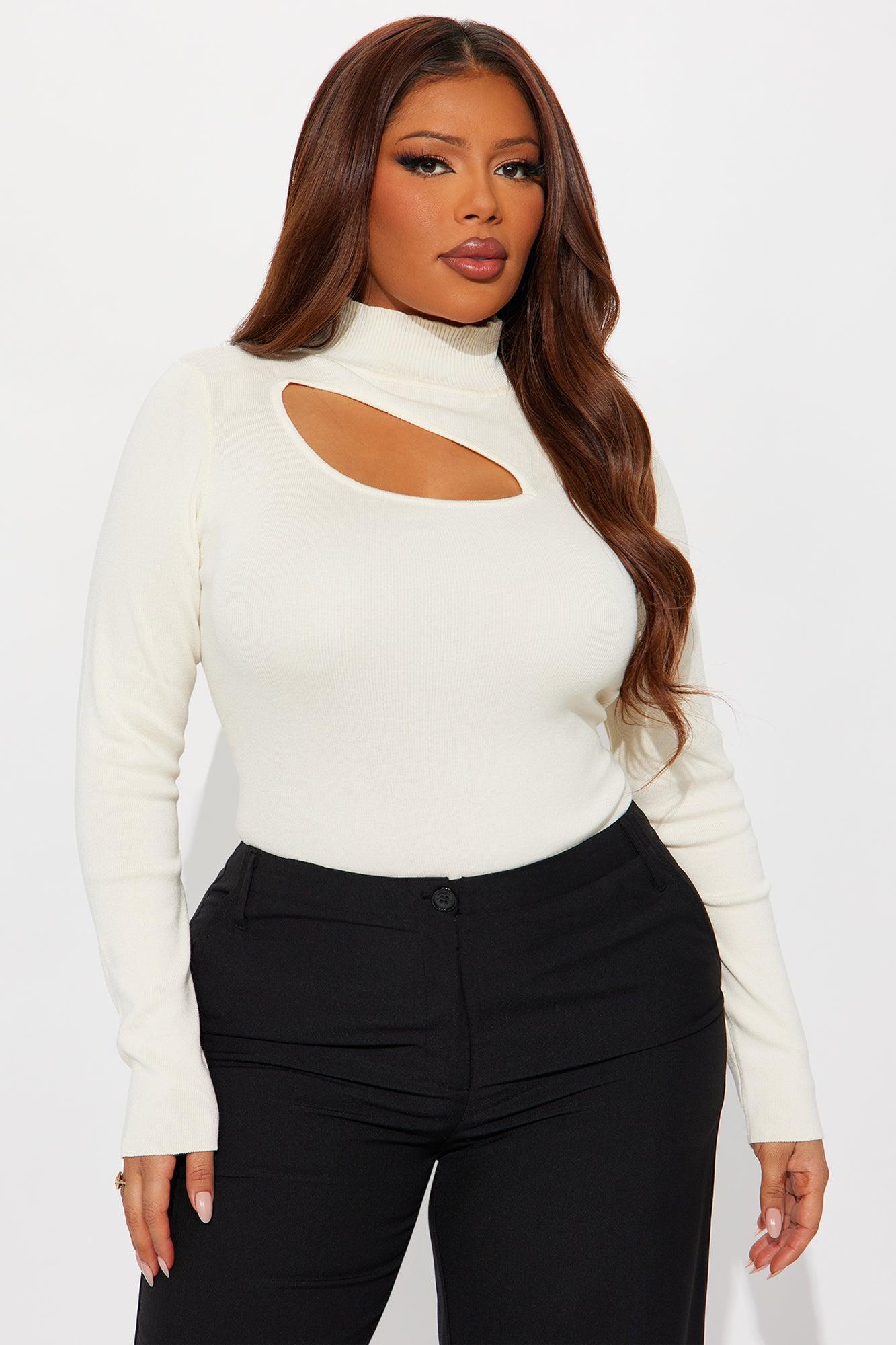 Cut Out And Play Sweater Bodysuit - Cream Female Product Image