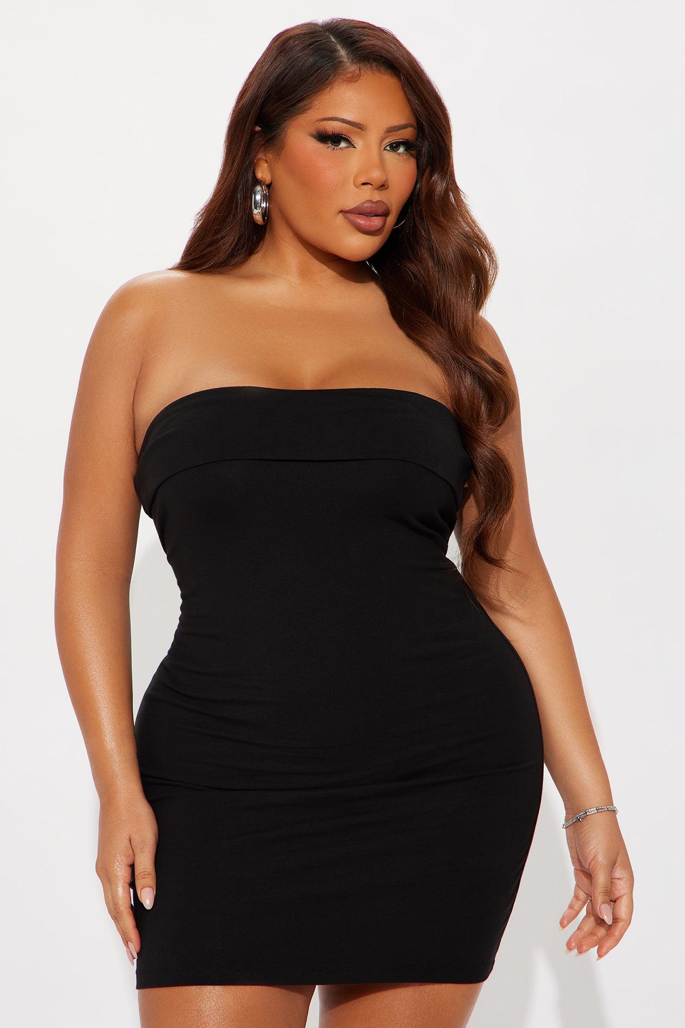 Gracie Strapless Cotton Mini Dress - Black Female Product Image