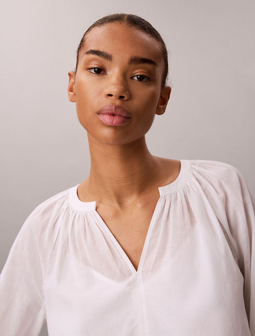 Light Cotton Blend Popover Top Product Image