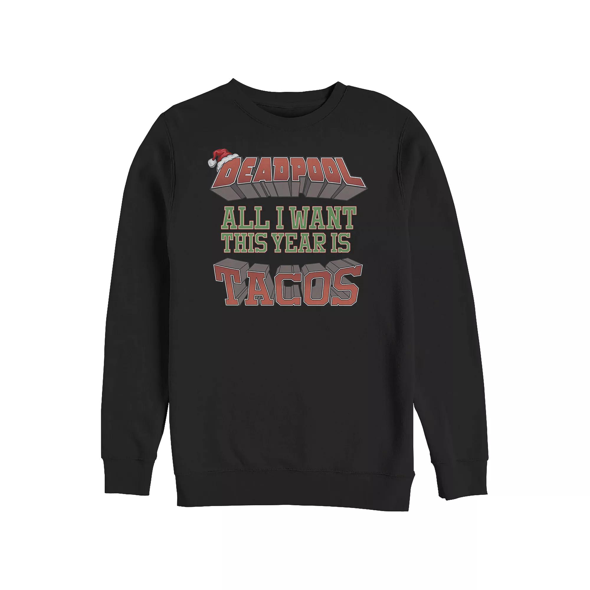 Big & Tall Marvel Deadpool All I Want This Year Is Tacos Graphic Fleece, Men's,  Product Image