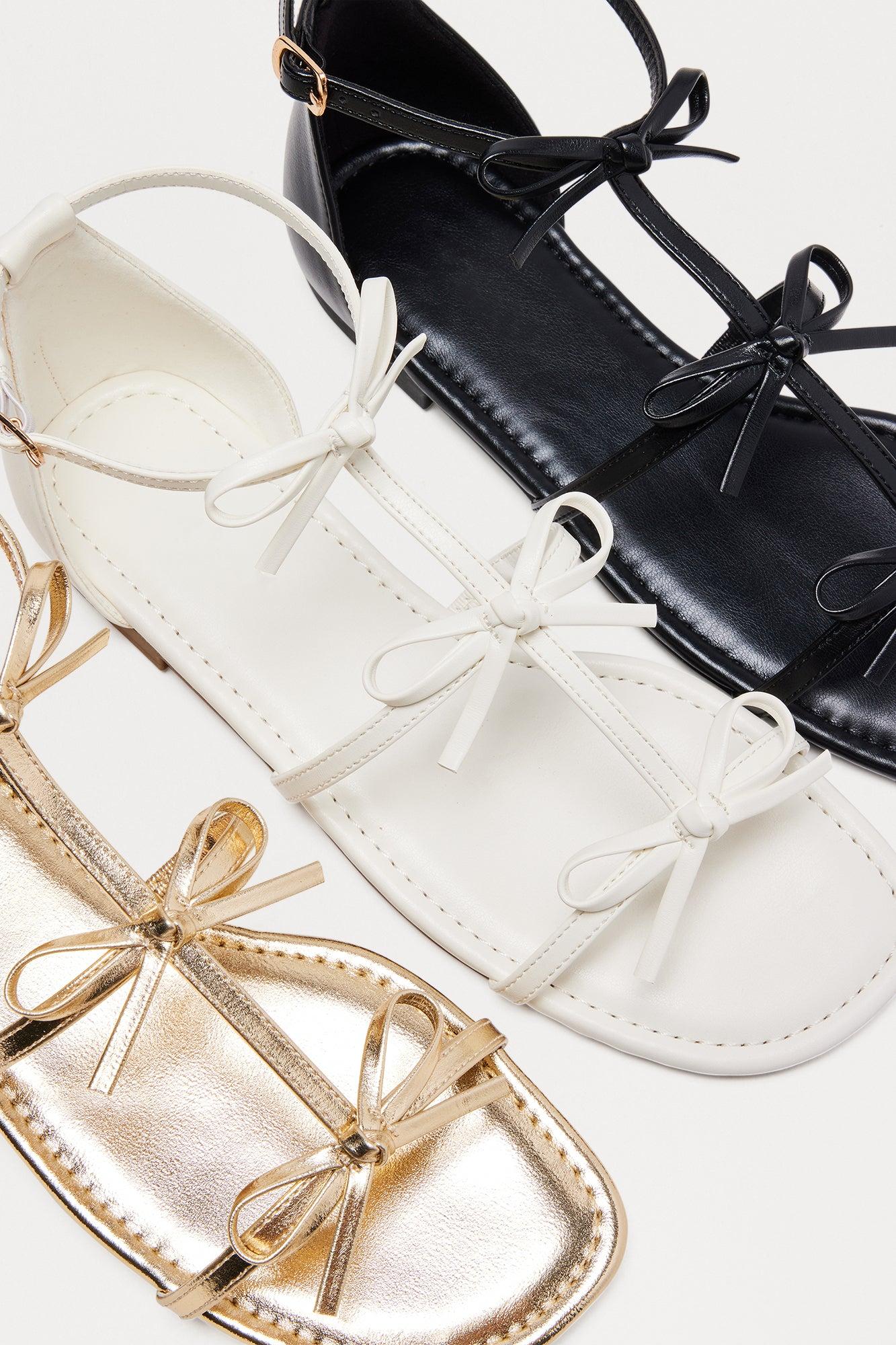 Jullietta Bow Sandals - Gold Female Product Image