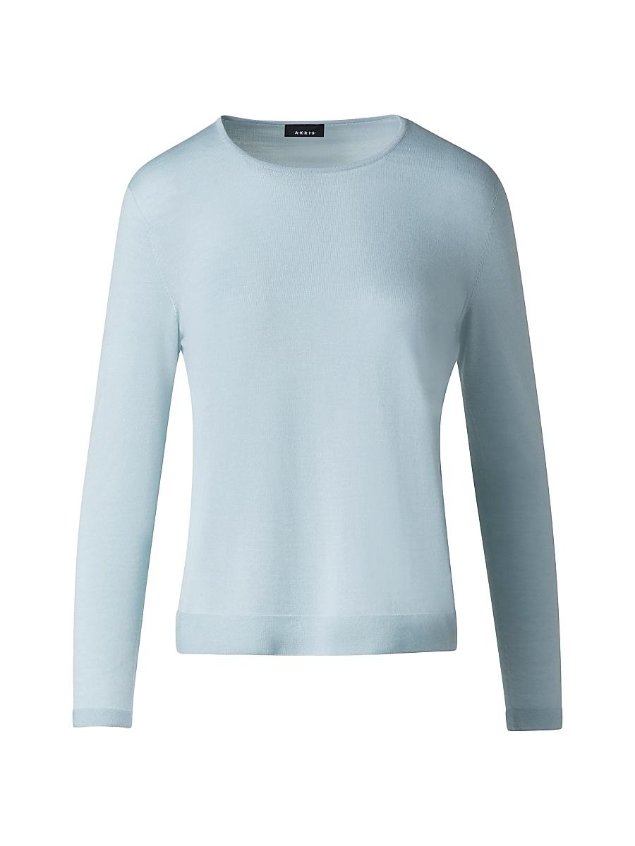 Womens Cashmere-Silk Crewneck Sweater Product Image