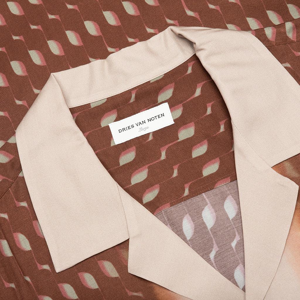 Boxy Viscose Shirt - Rust Male Product Image