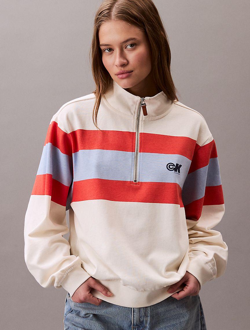 Rugby Jersey Quarter Zip Sweatshirt  Product Image