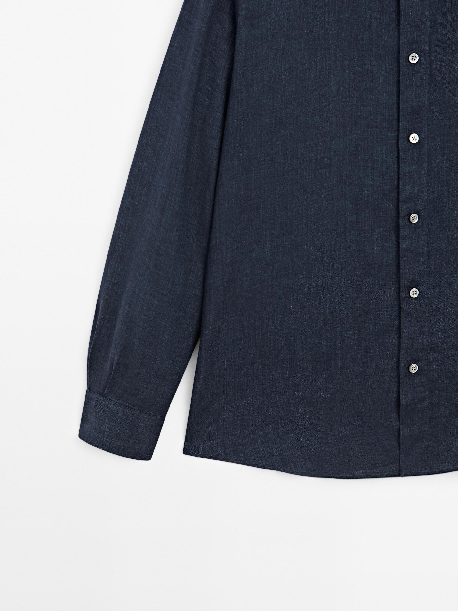 100% linen slim fit shirt Product Image