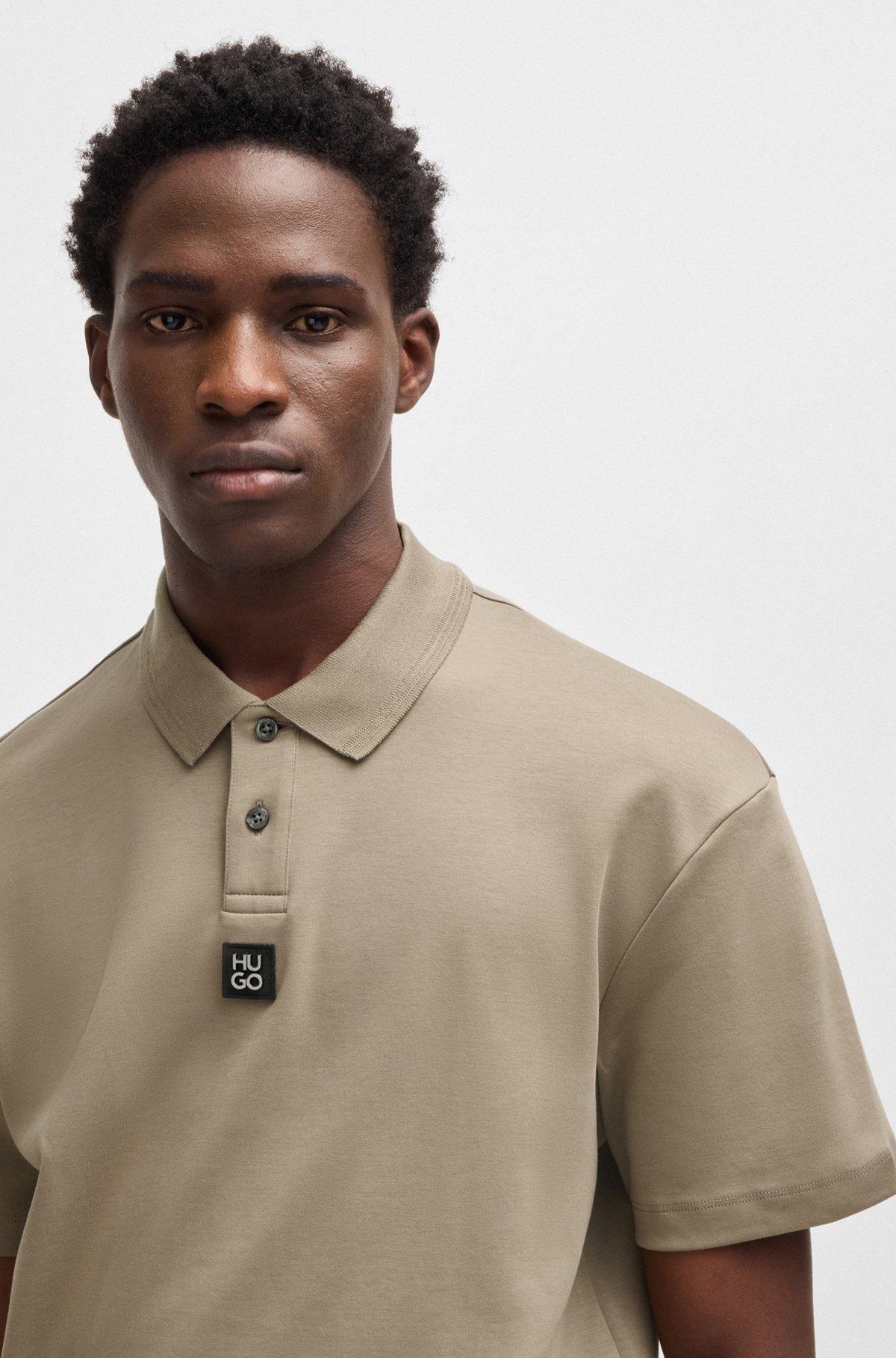 Interlock-cotton polo shirt with stacked logo Product Image