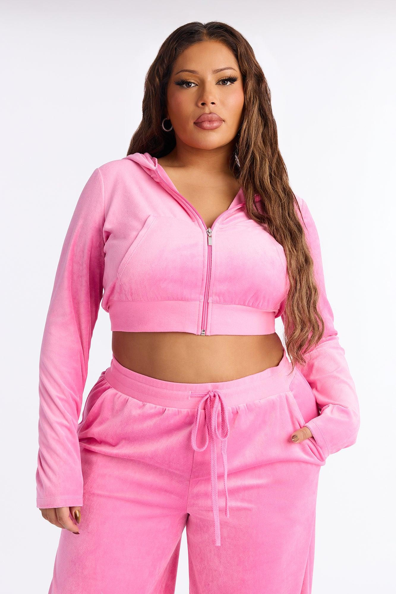 The Original Trendsetter Wide Leg Velour Set - Bubblegum Pink Female Product Image