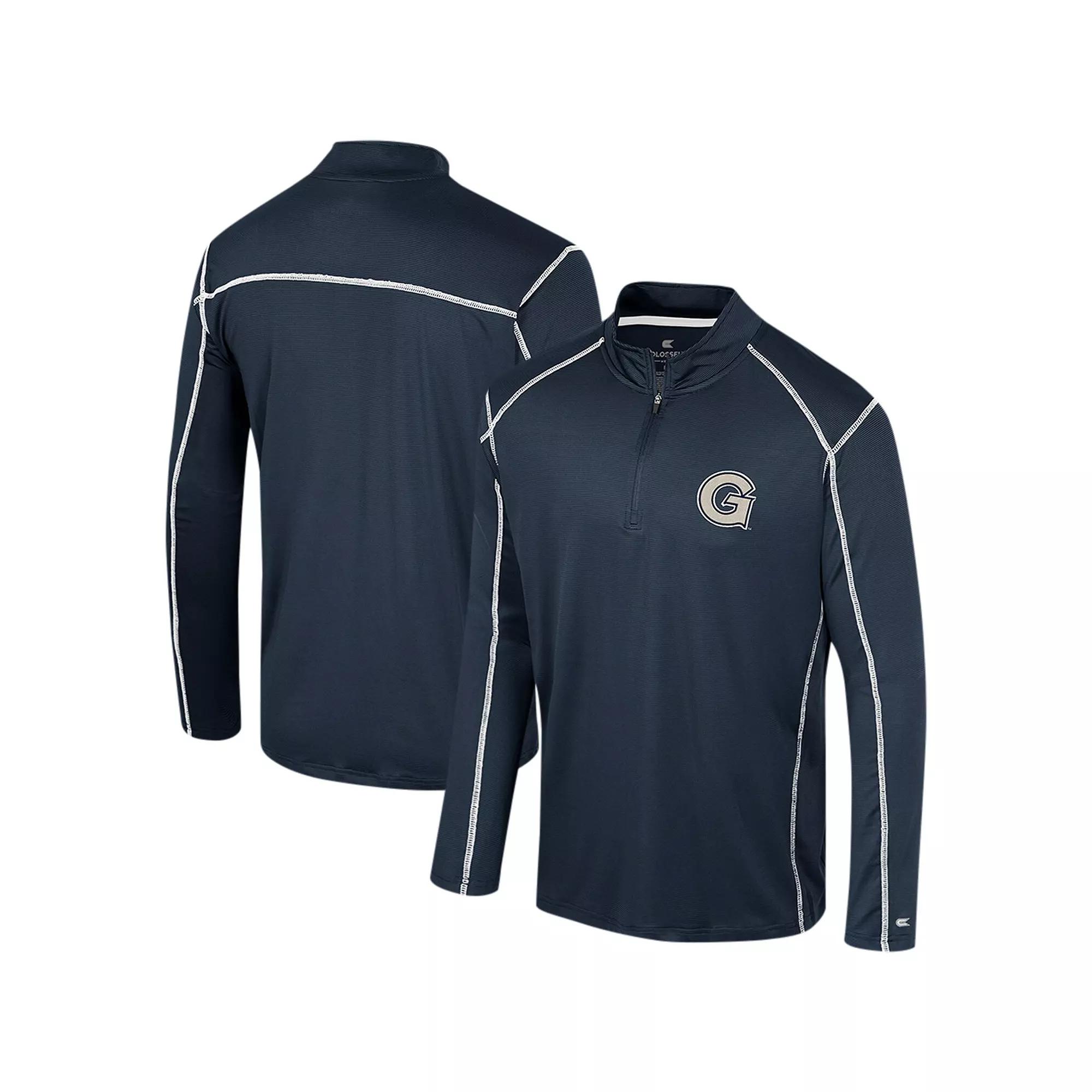 Men's Colosseum Navy Georgetown Hoyas Cameron Quarter-Zip Windshirt,  Product Image
