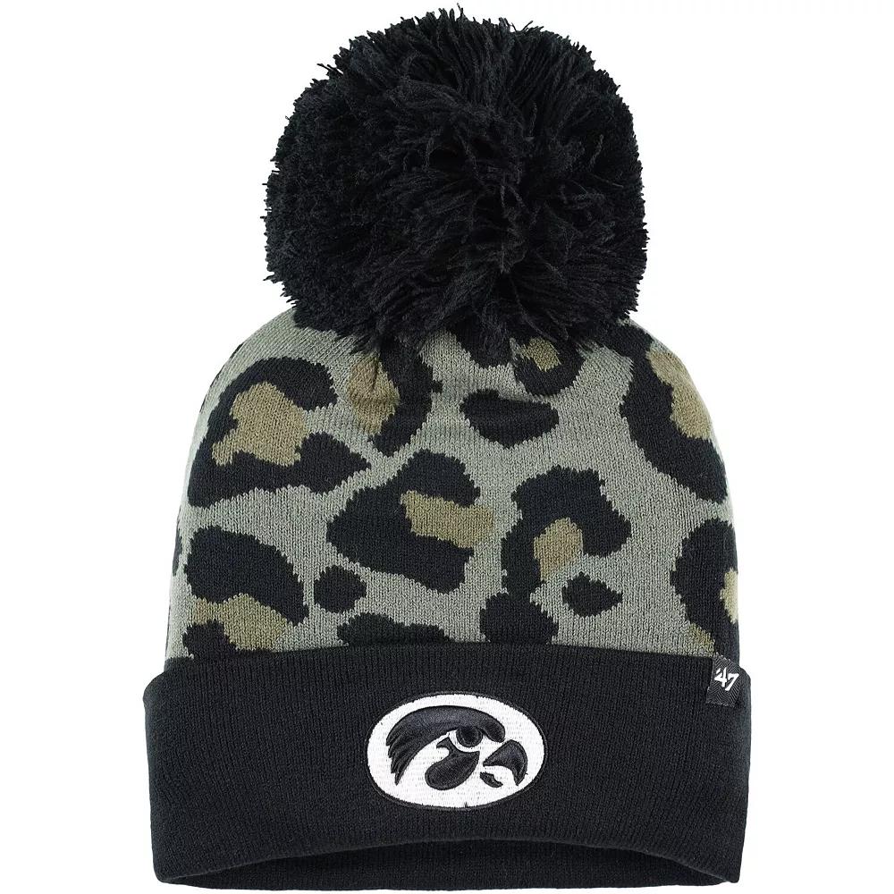 Women's '47 Hunter Green Iowa Hawkeyes Bagheera Cuffed Knit Hat with Pom Product Image