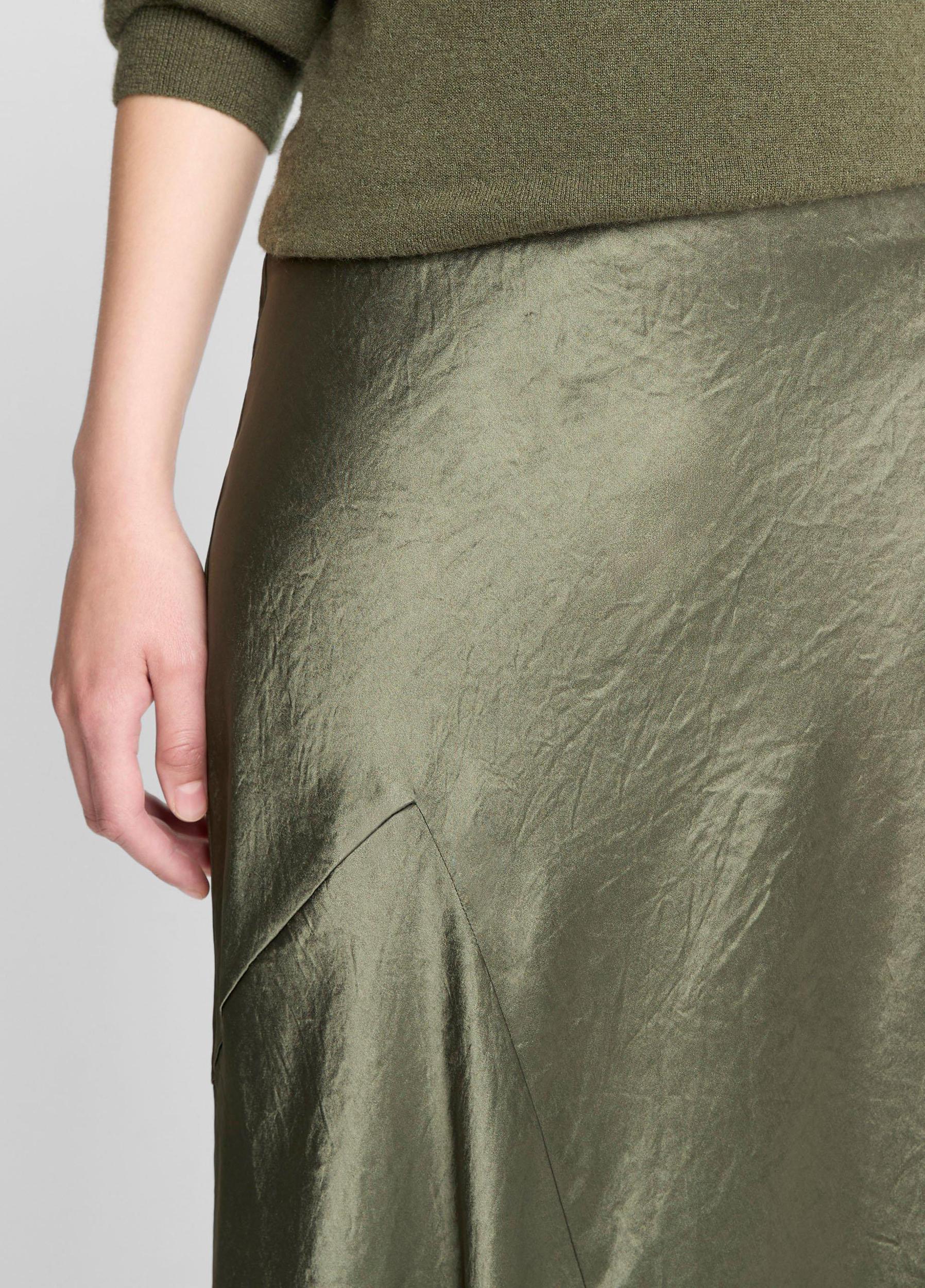 Paneled Satin Bias Skirt Product Image
