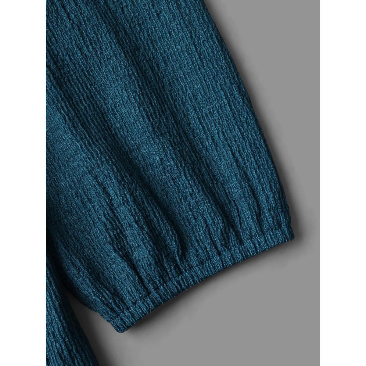 Plus Size Aegean Heart Neckline Solid Gathered Blouse Women Elegant Long Sleeve Heart neckline Everyday Blouses BloomChic 30/6X Product Image