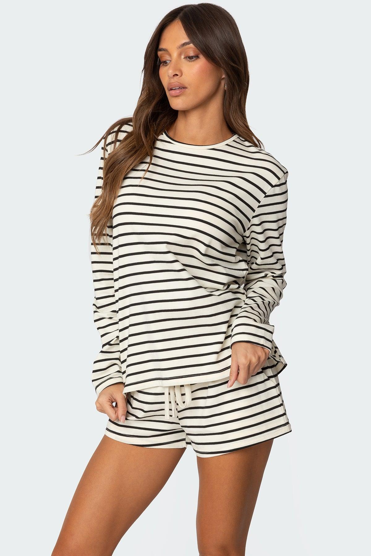 Jordyn Striped Long Sleeve T Shirt Product Image