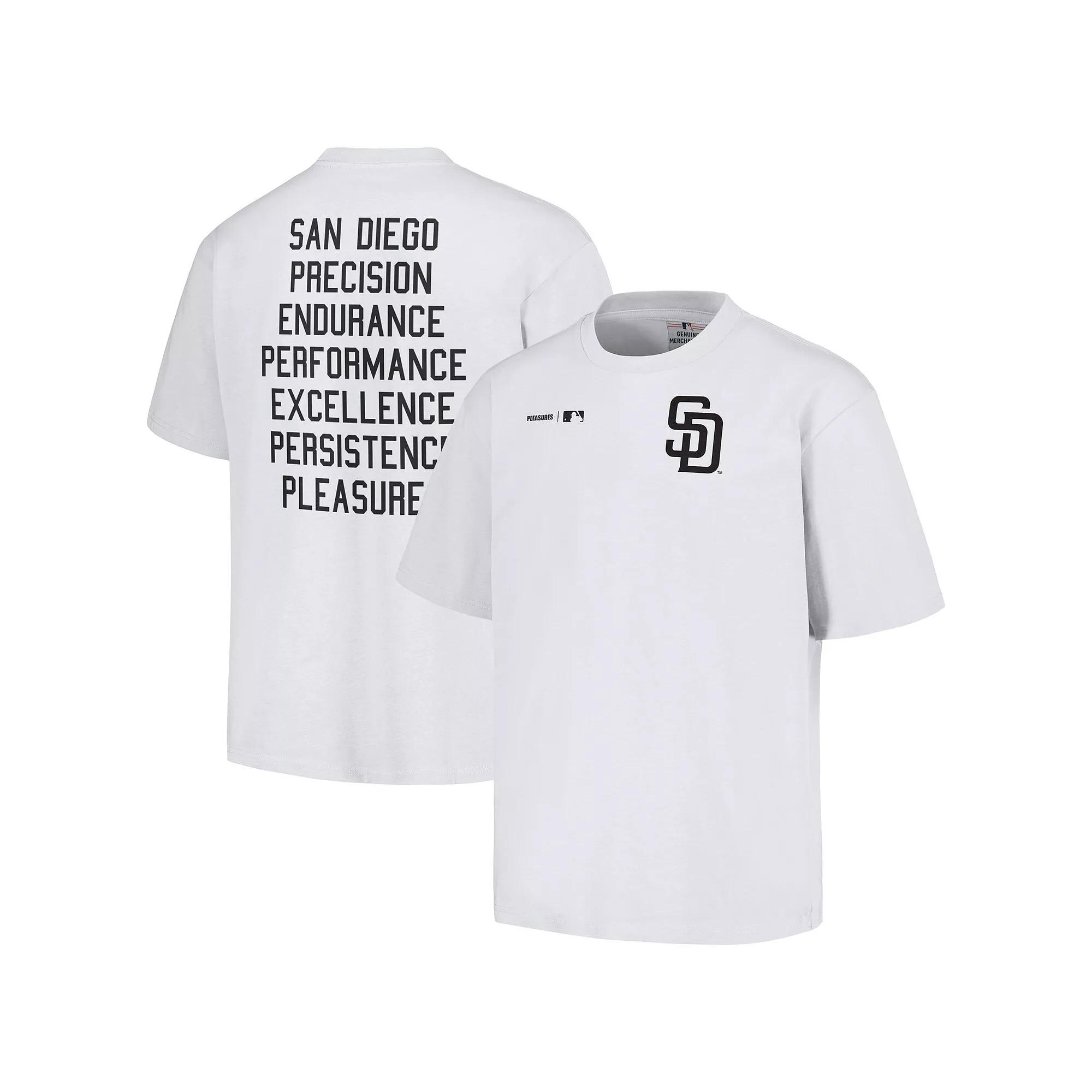 Men's PLEASURES  White San Diego Padres Precision T-Shirt, Size: XL Product Image