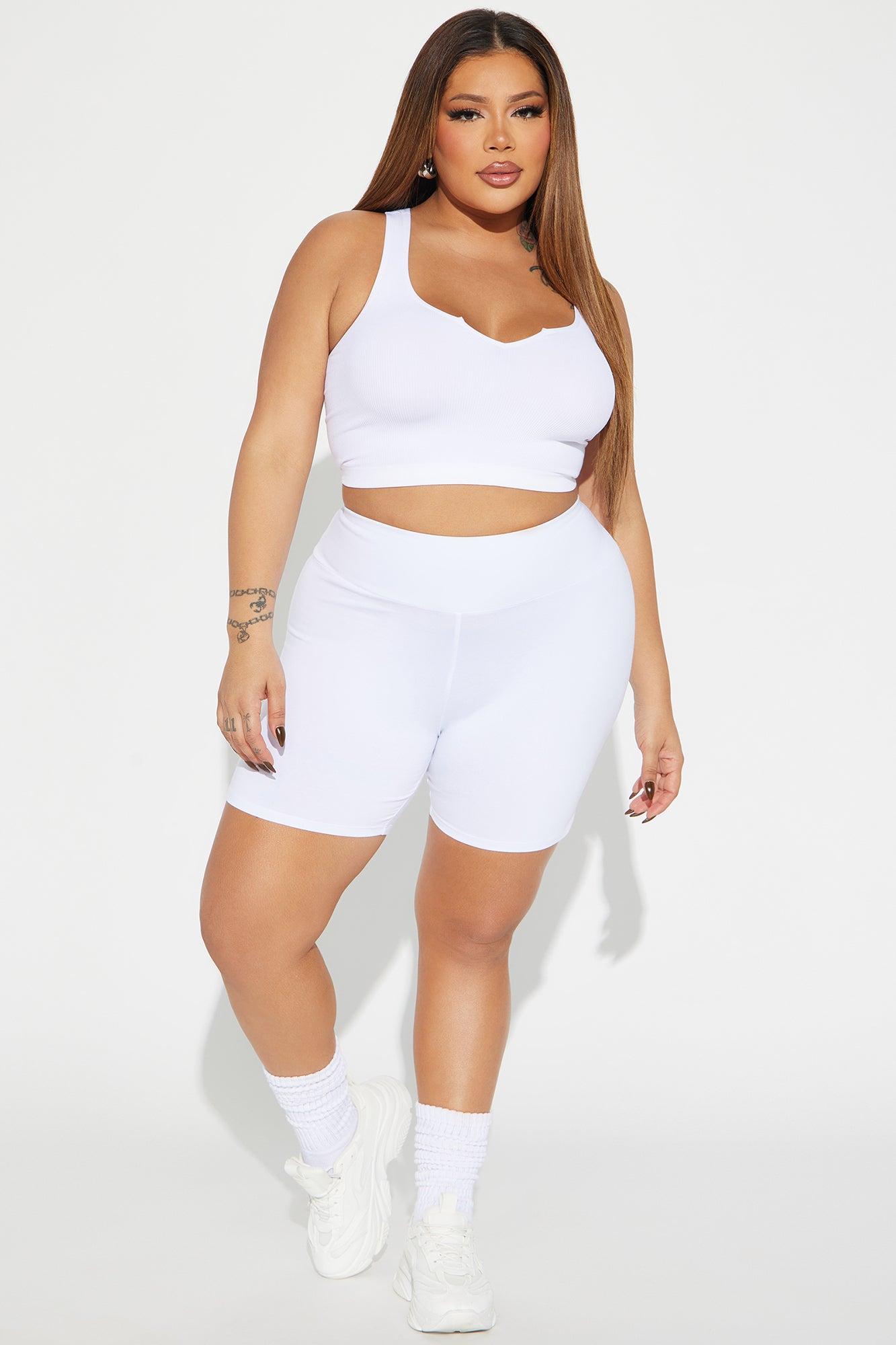 Hailey Biker Shorts - White Product Image