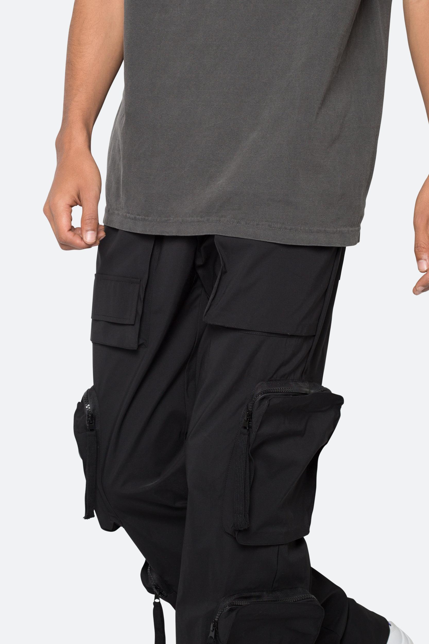 Multi Pocket Drawcord Pants - Black Product Image