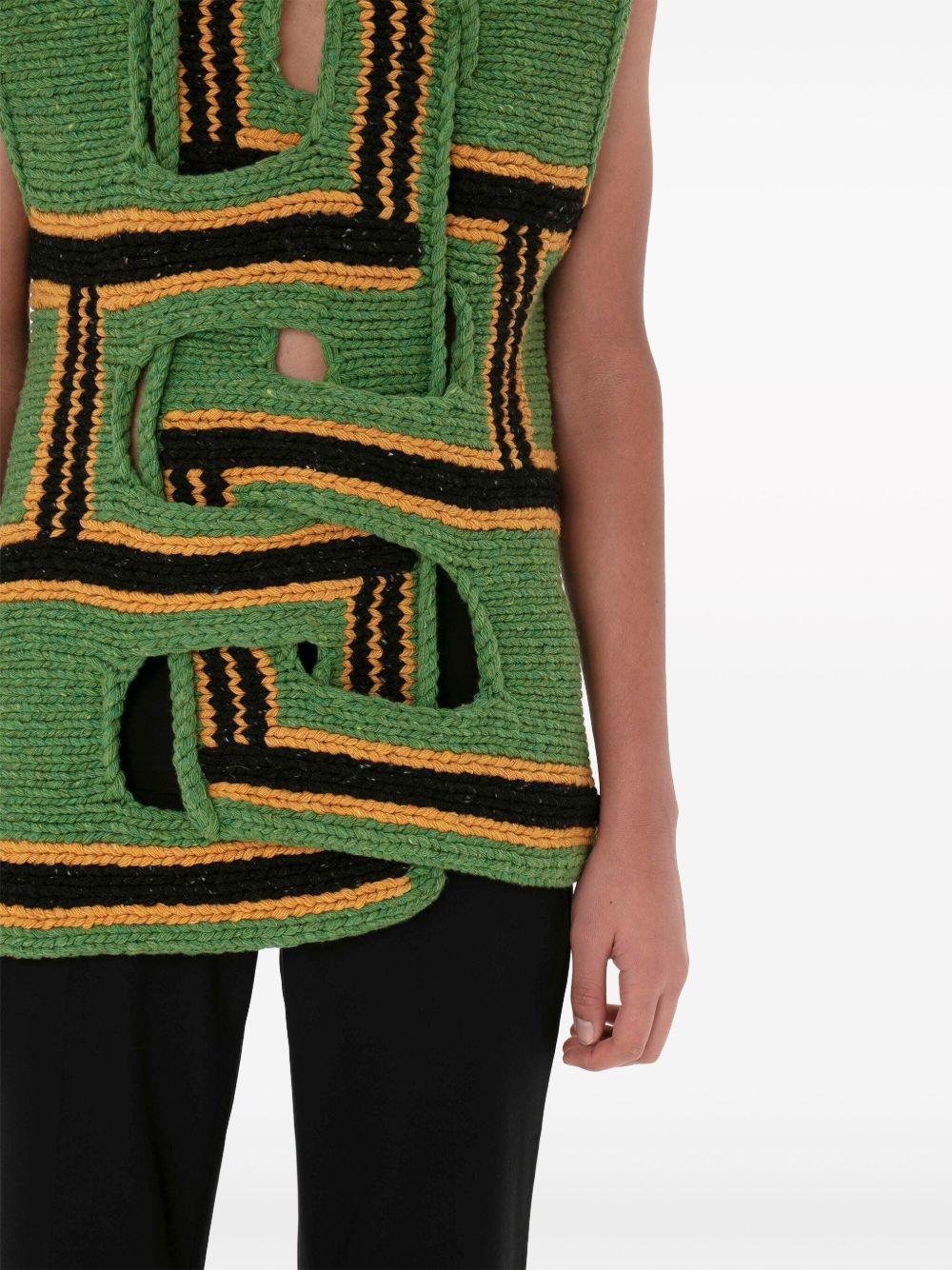 interwoven striped wool vest Product Image