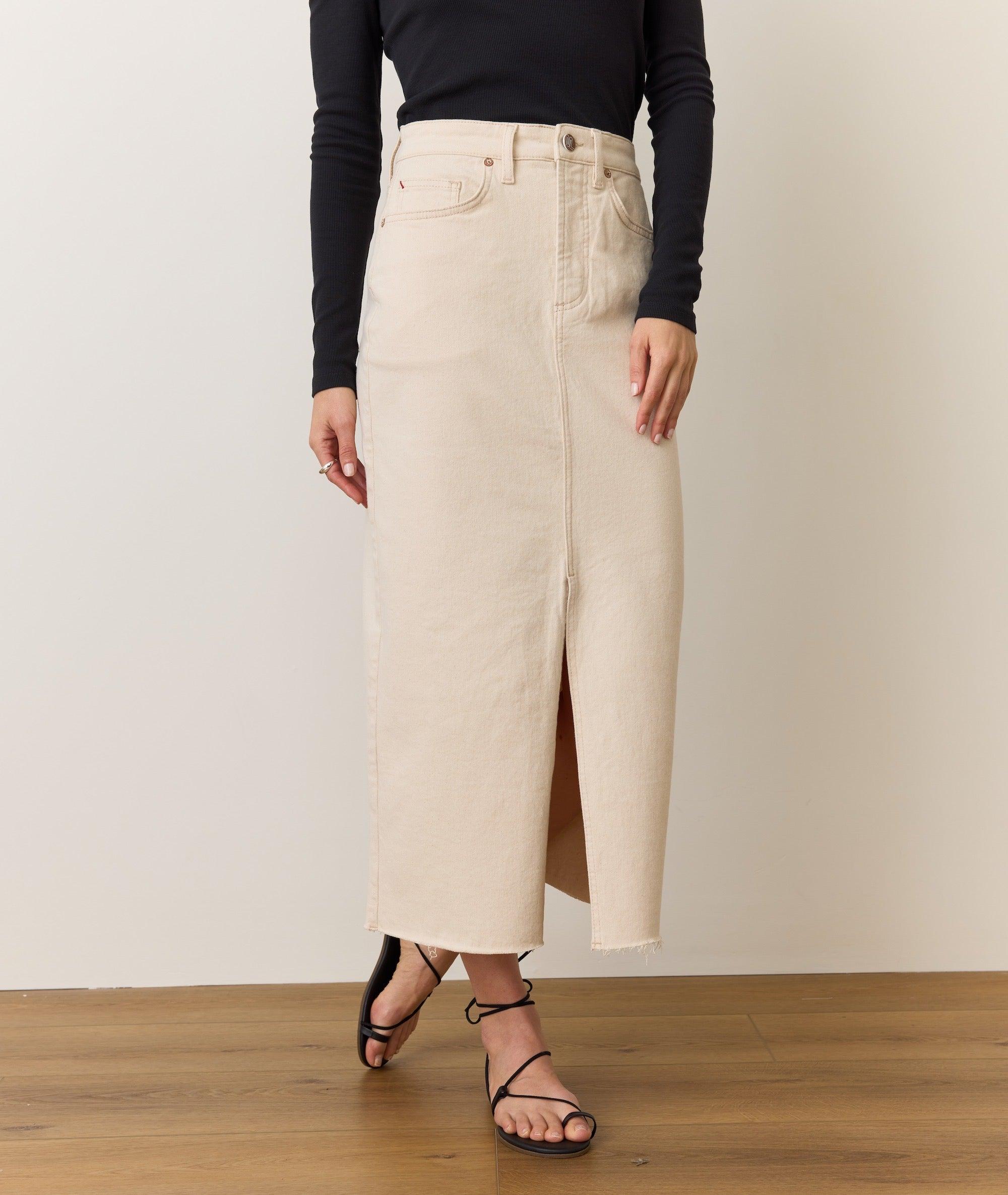 Fawn Denim Midi Skirt Product Image